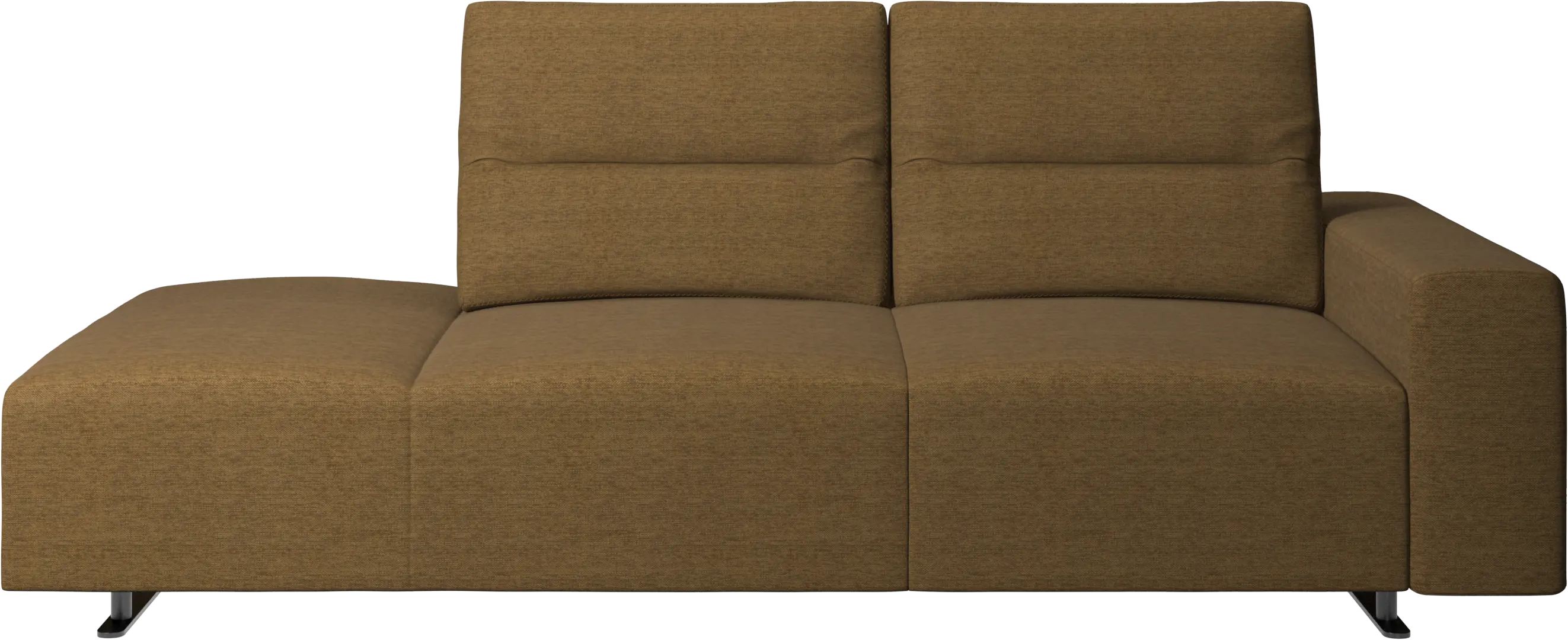 Hampton sofa with adjustable back and lounging unit left side, armrest right