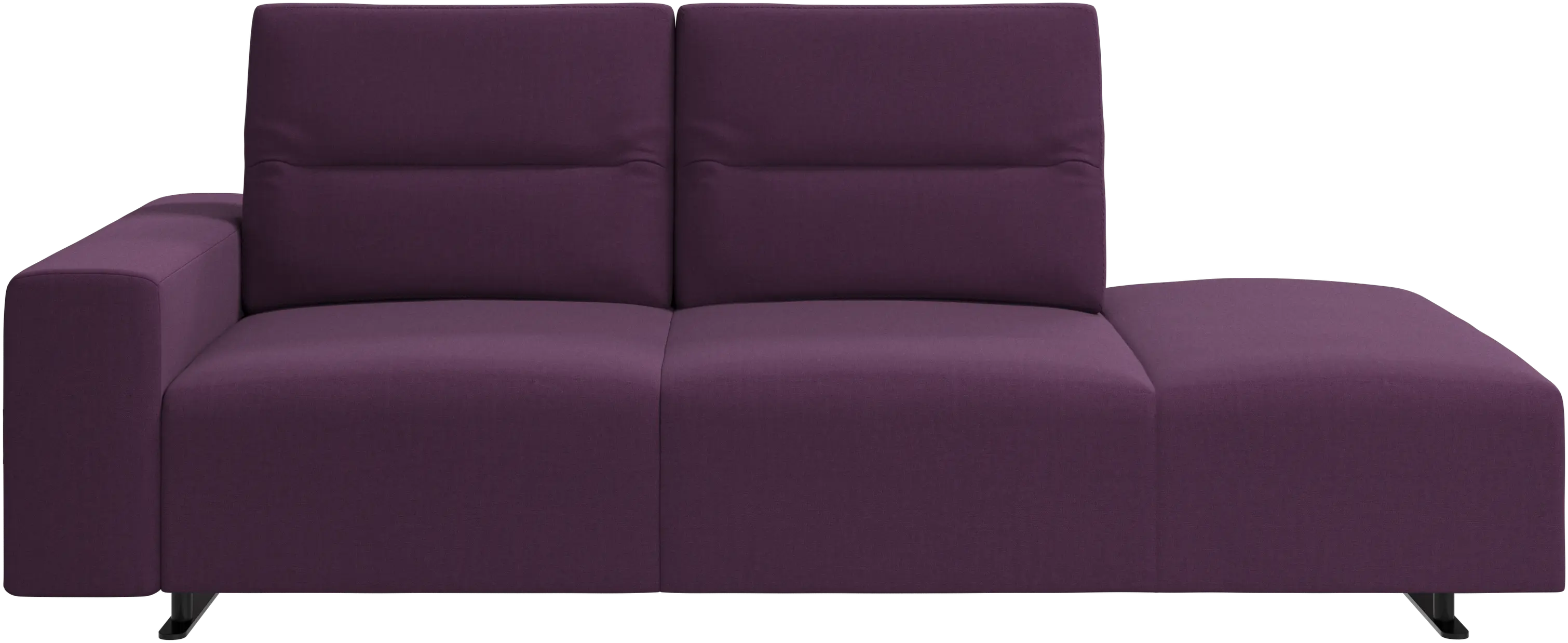 Hampton sofa with adjustable back and lounging unit right side, armrest left