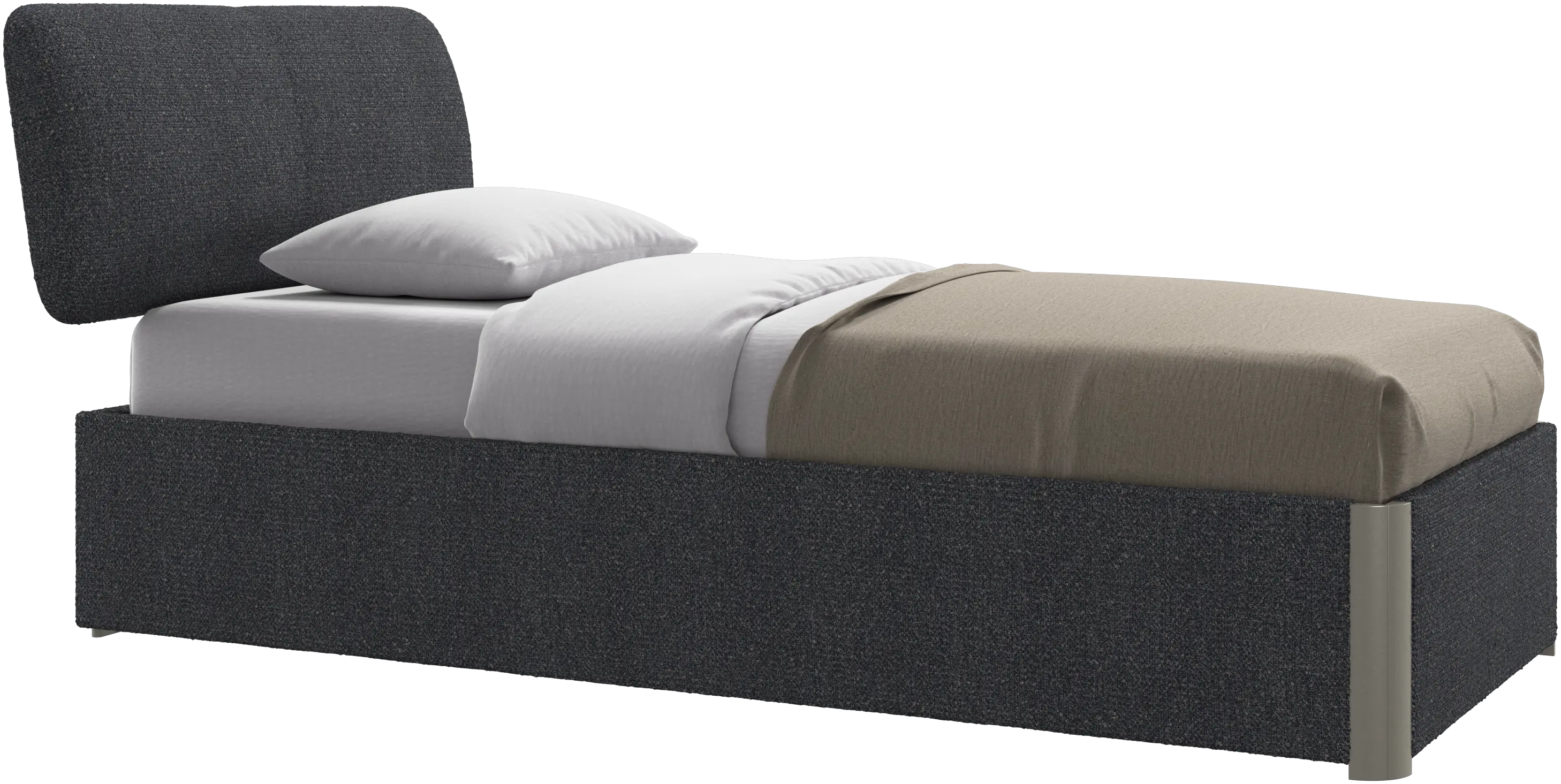 Element bed, bed-mounted headboard, with slats and storage solution, excl. mattress