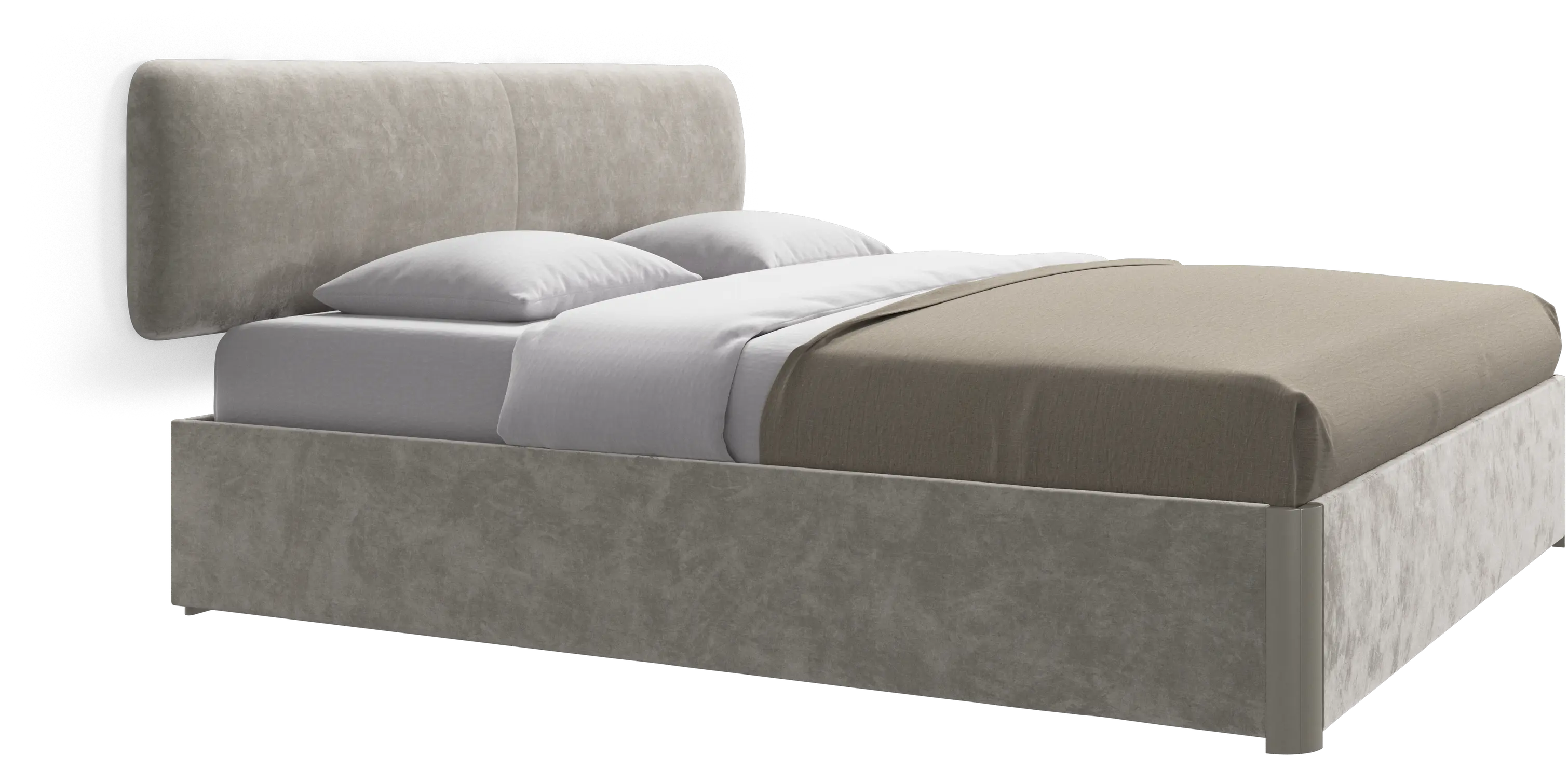 Element bed, wall-mounted headboard, with slats and storage solution, excl. mattress