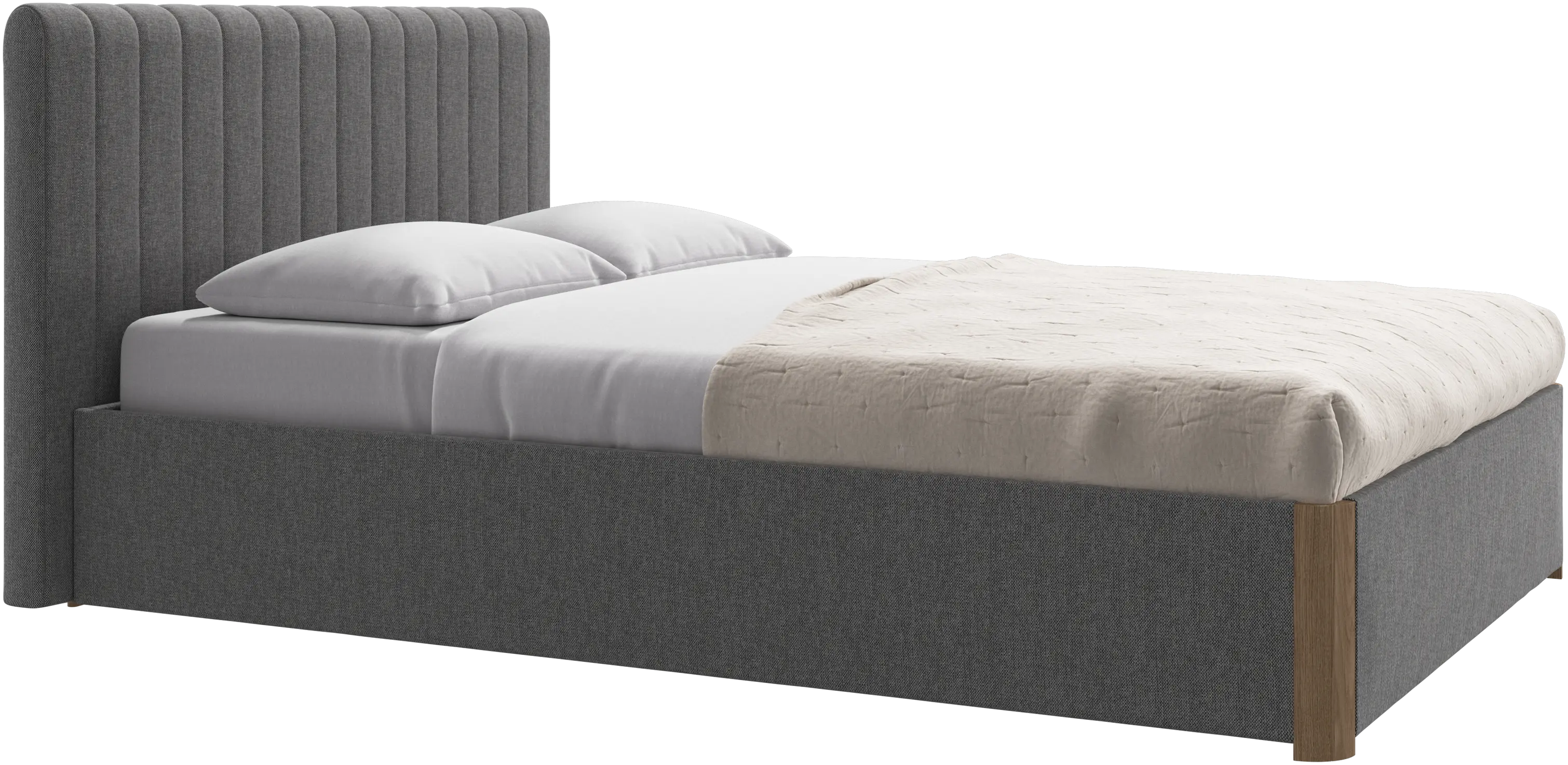 Element bed, bed-mounted headboard, with slats and storage solution, excl. mattress