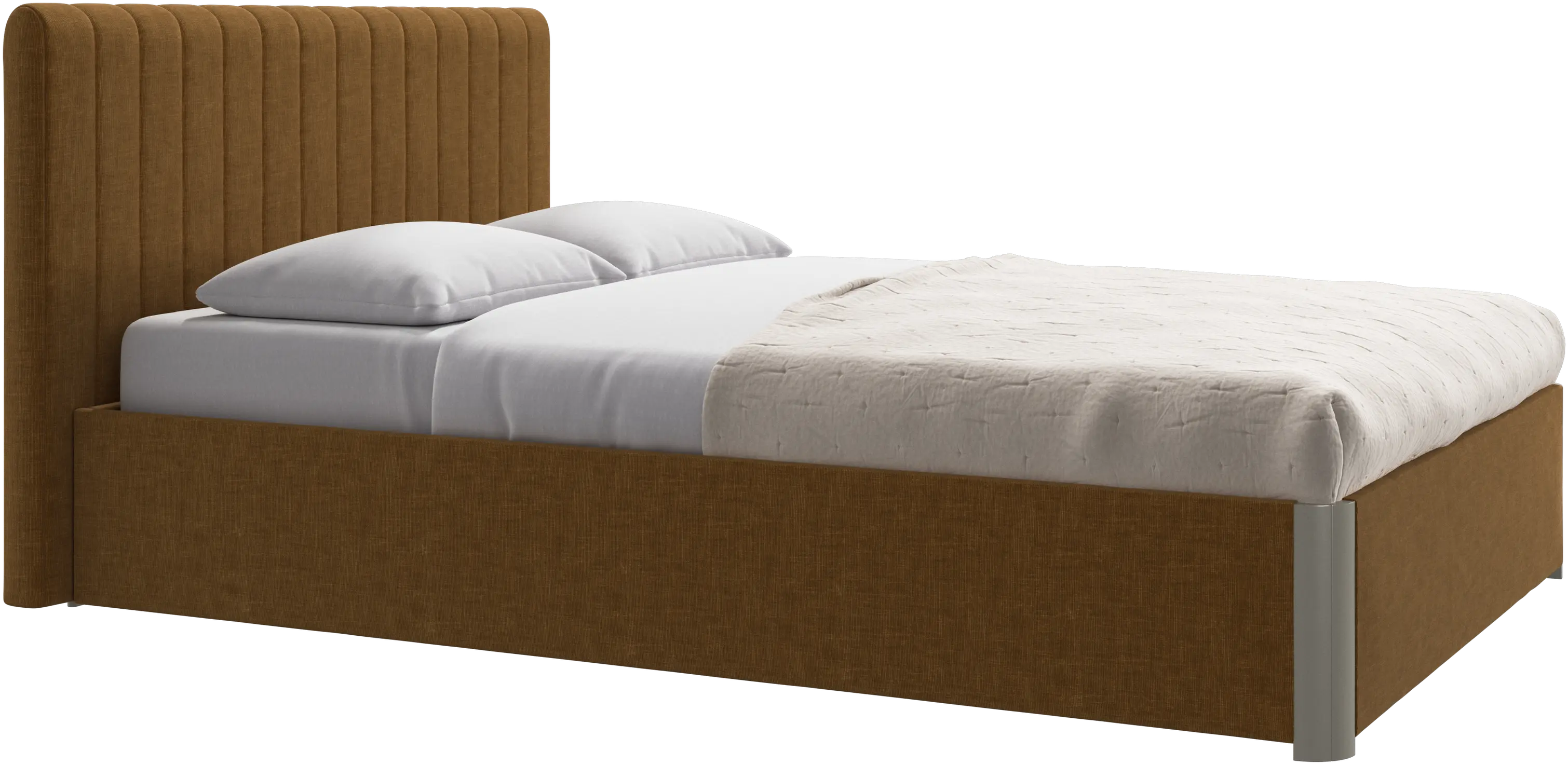 Element bed, bed-mounted headboard, with slats and storage solution, excl. mattress