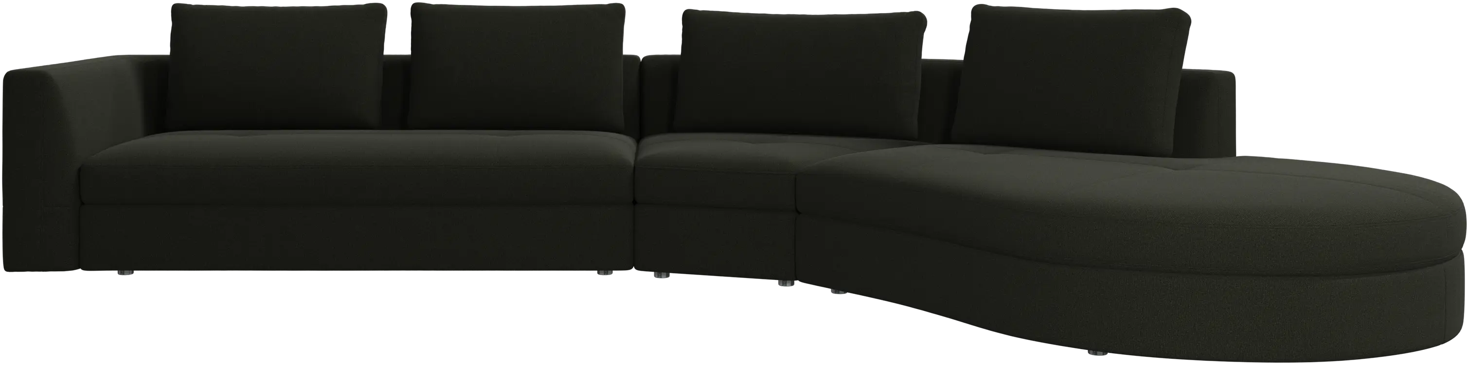 Bergamo sofa med rund lounge modul,høyre
