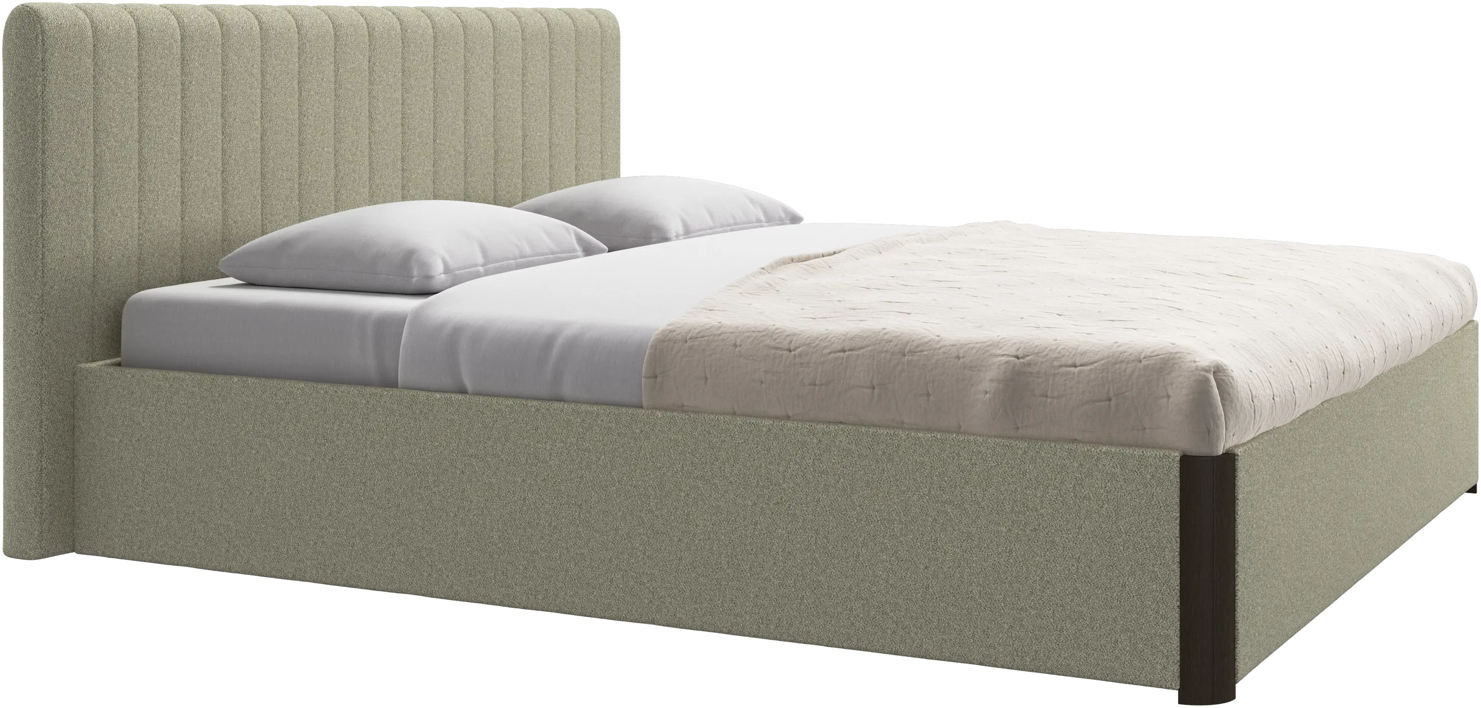 Element bed, bed-mounted headboard, with slats and storage solution, excl. mattress
