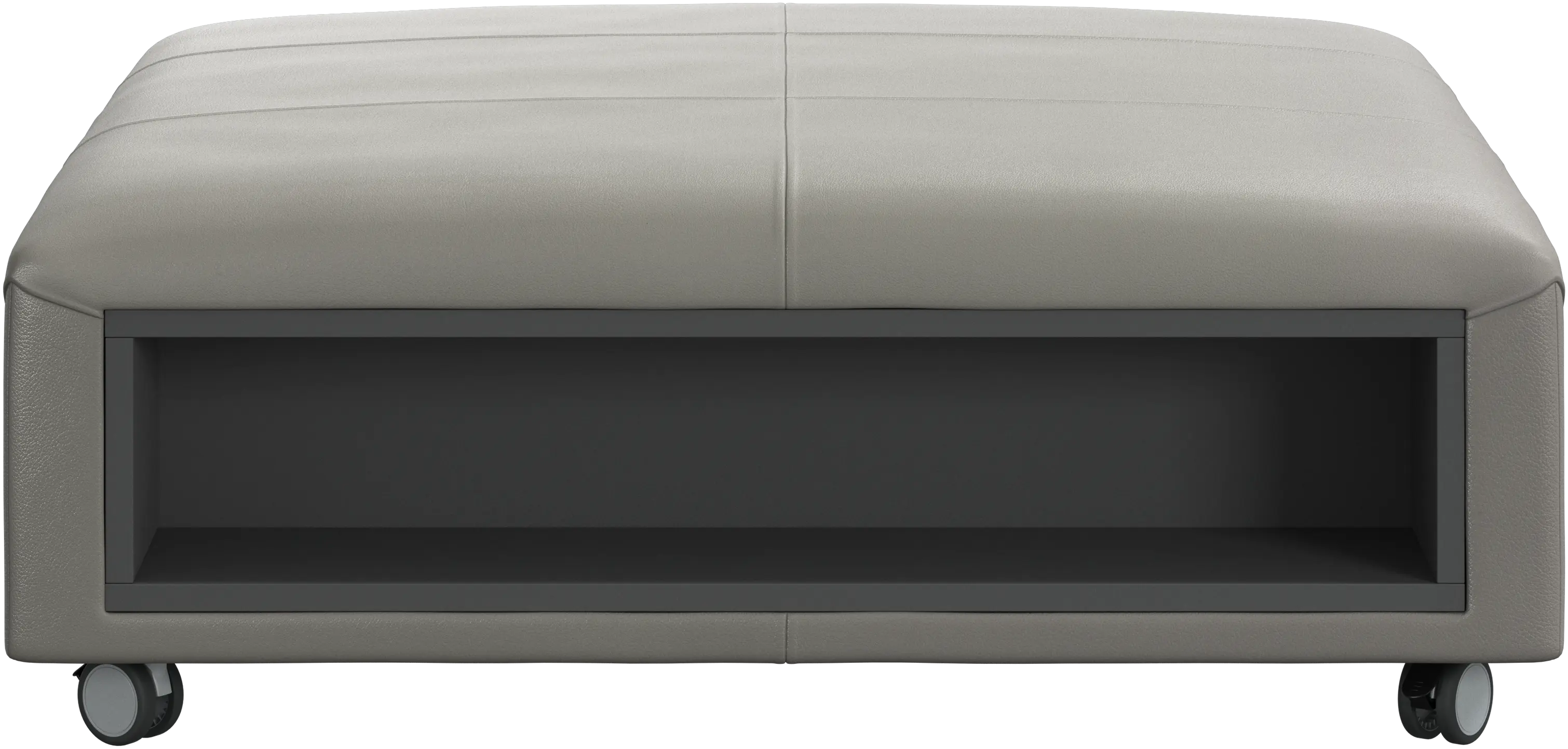 Hampton footstool on wheels with storage left and right sides