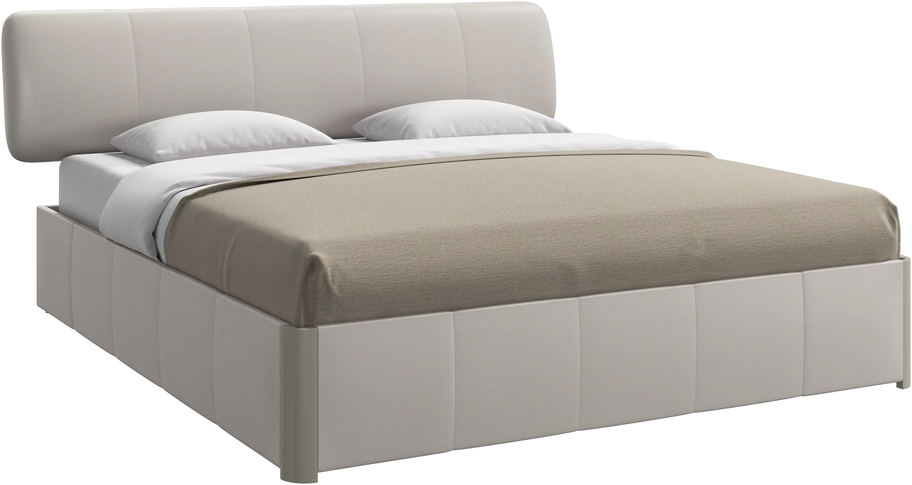 Element bed, bed-mounted headboard, with slats and storage solution, excl. mattress