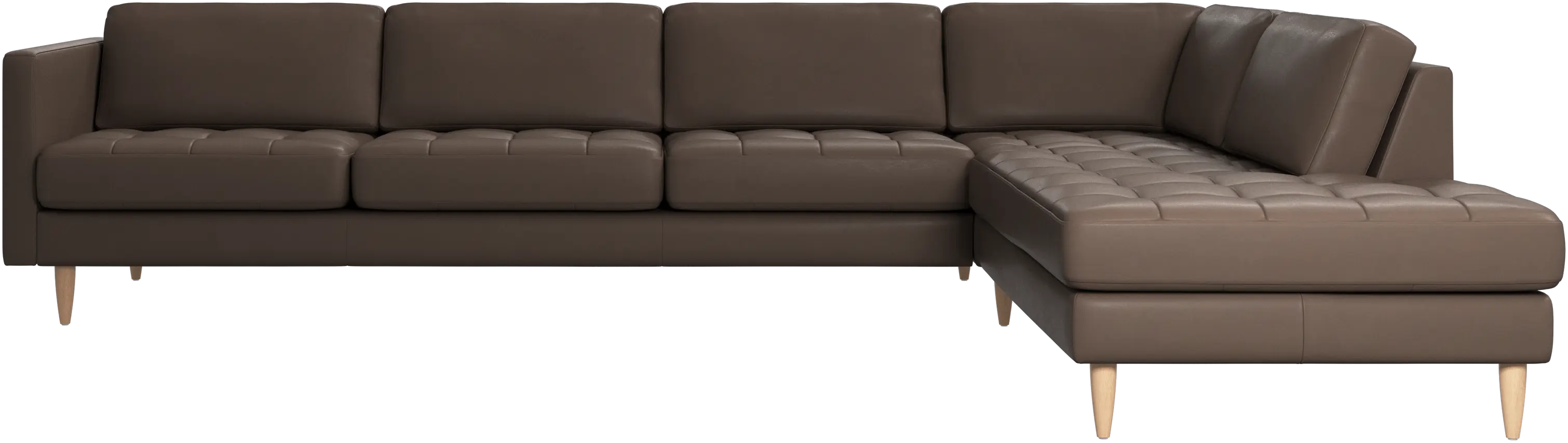 Osaka corner sofa with lounging unit, tufted seat