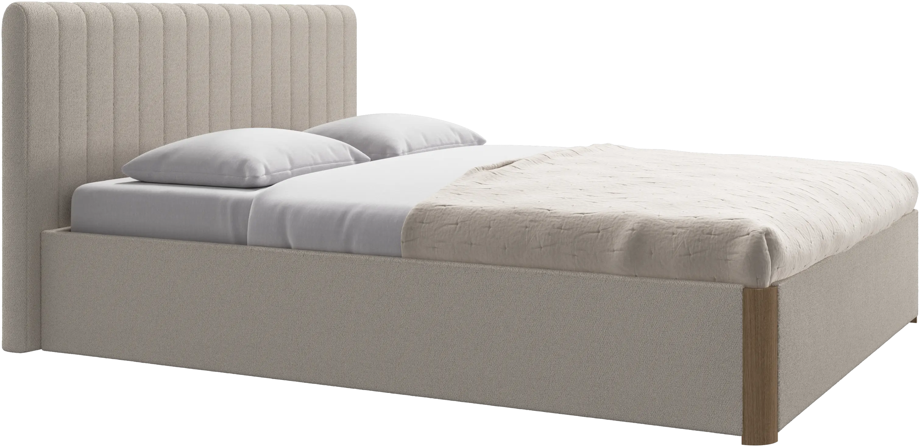 Element bed, bed-mounted headboard, with slats and storage solution, excl. mattress
