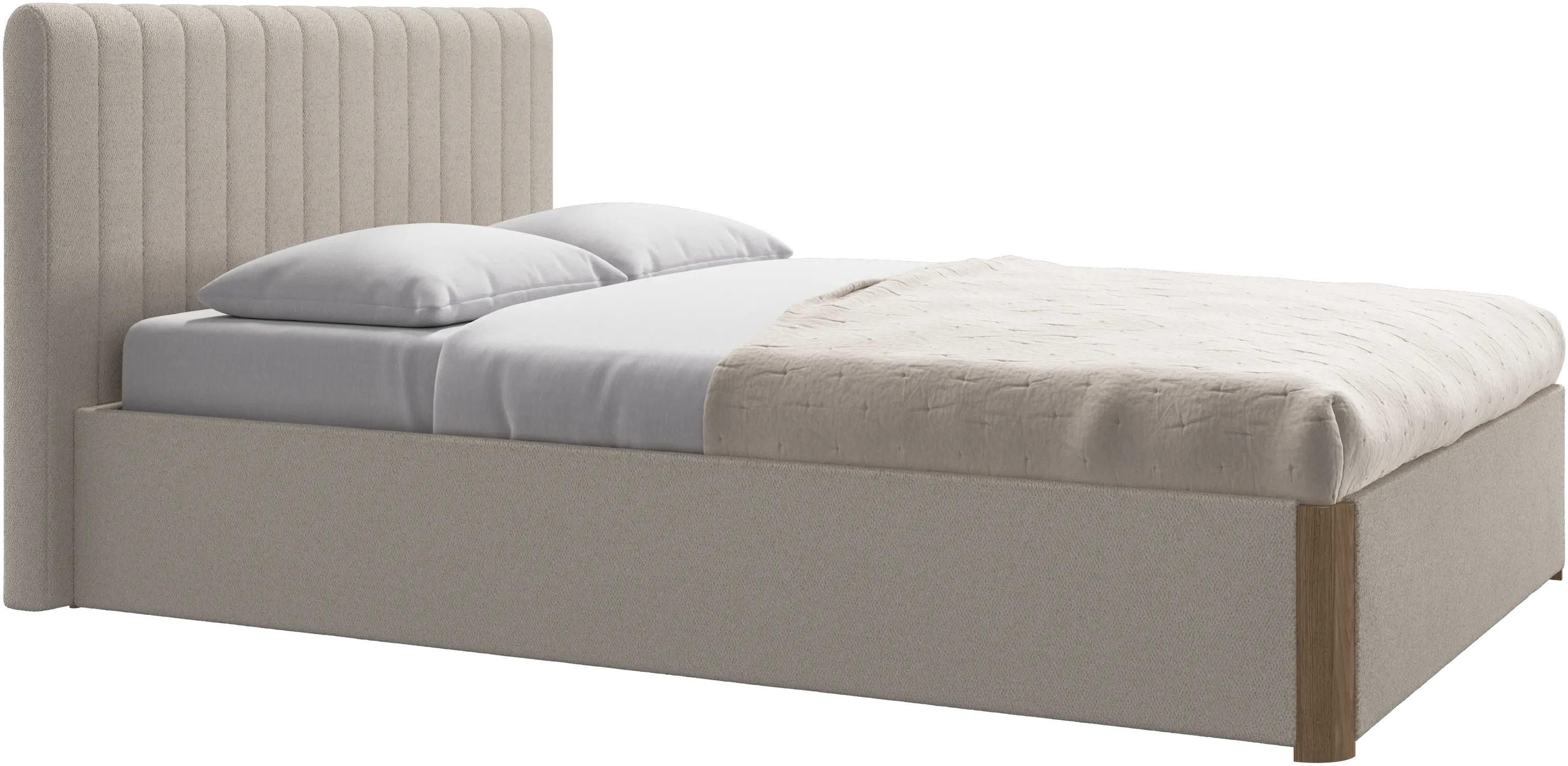 Element bed, bed-mounted headboard, with slats and storage solution, excl. mattress