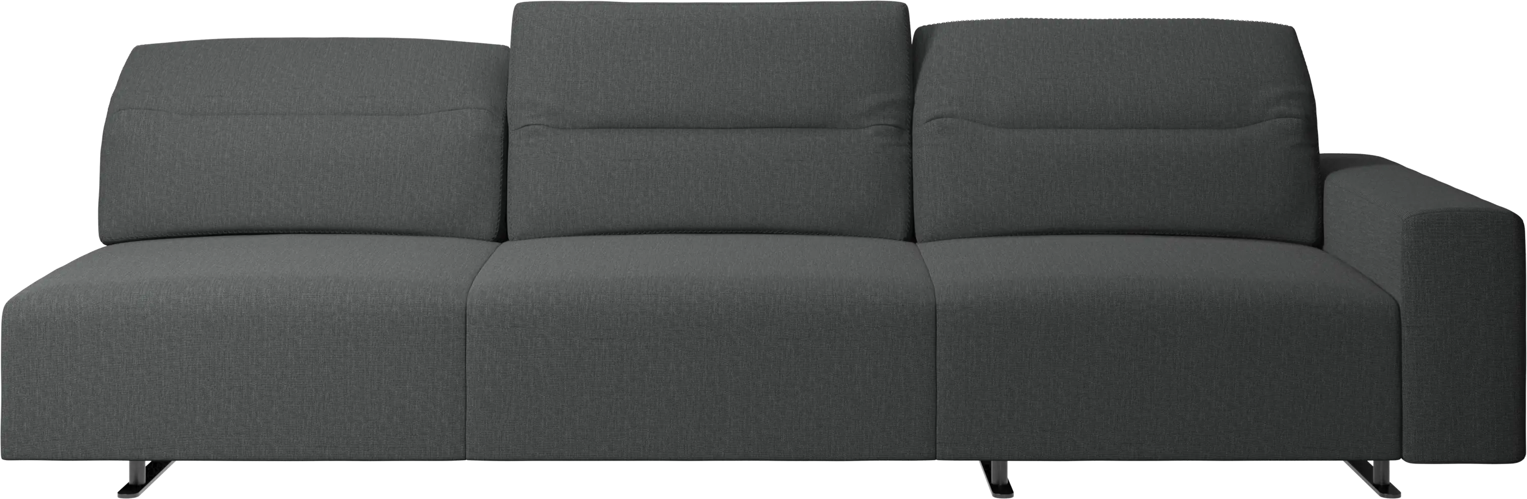 Hampton sofa with adjustable back and storage on the right side