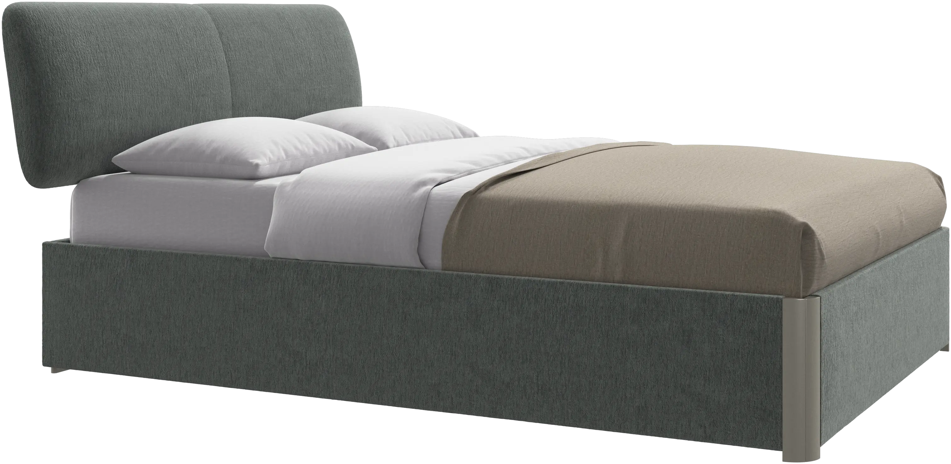 Element bed, bed-mounted headboard, with slats and storage solution, excl. mattress