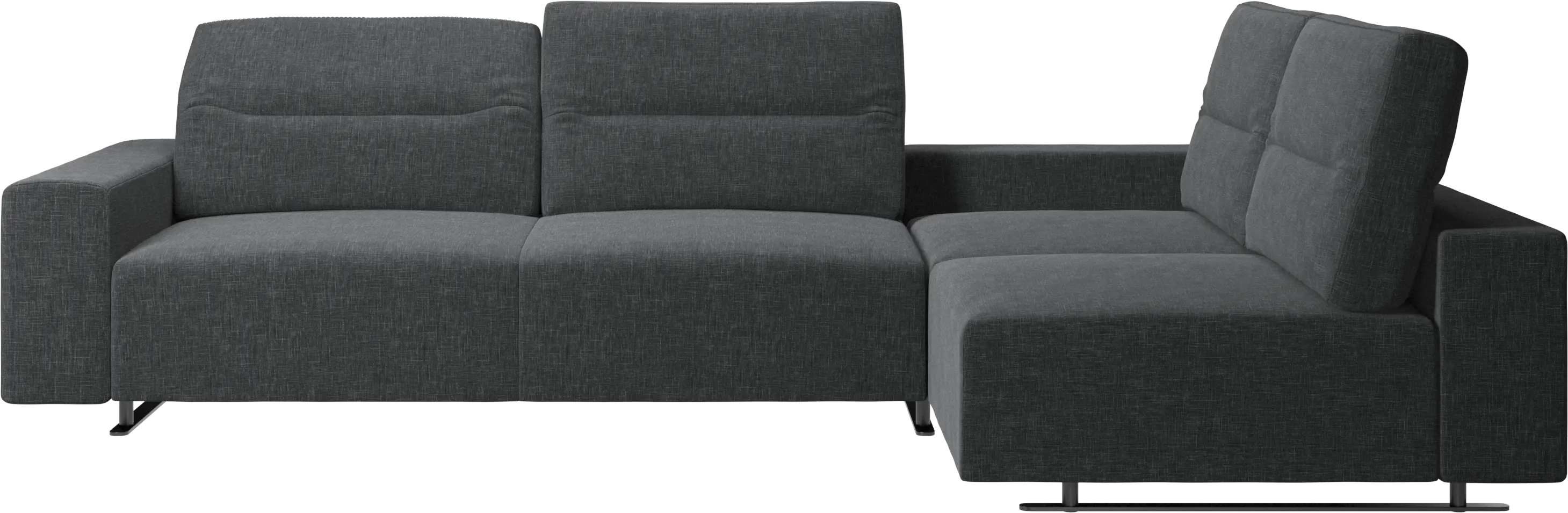 Hampton corner sofa with adjustable back and storage on left side