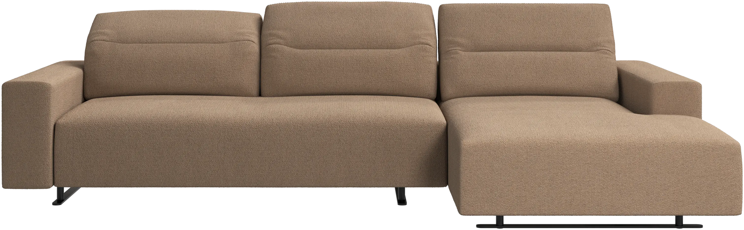 Hampton sofa with adjustable back, resting unit and storage both sides