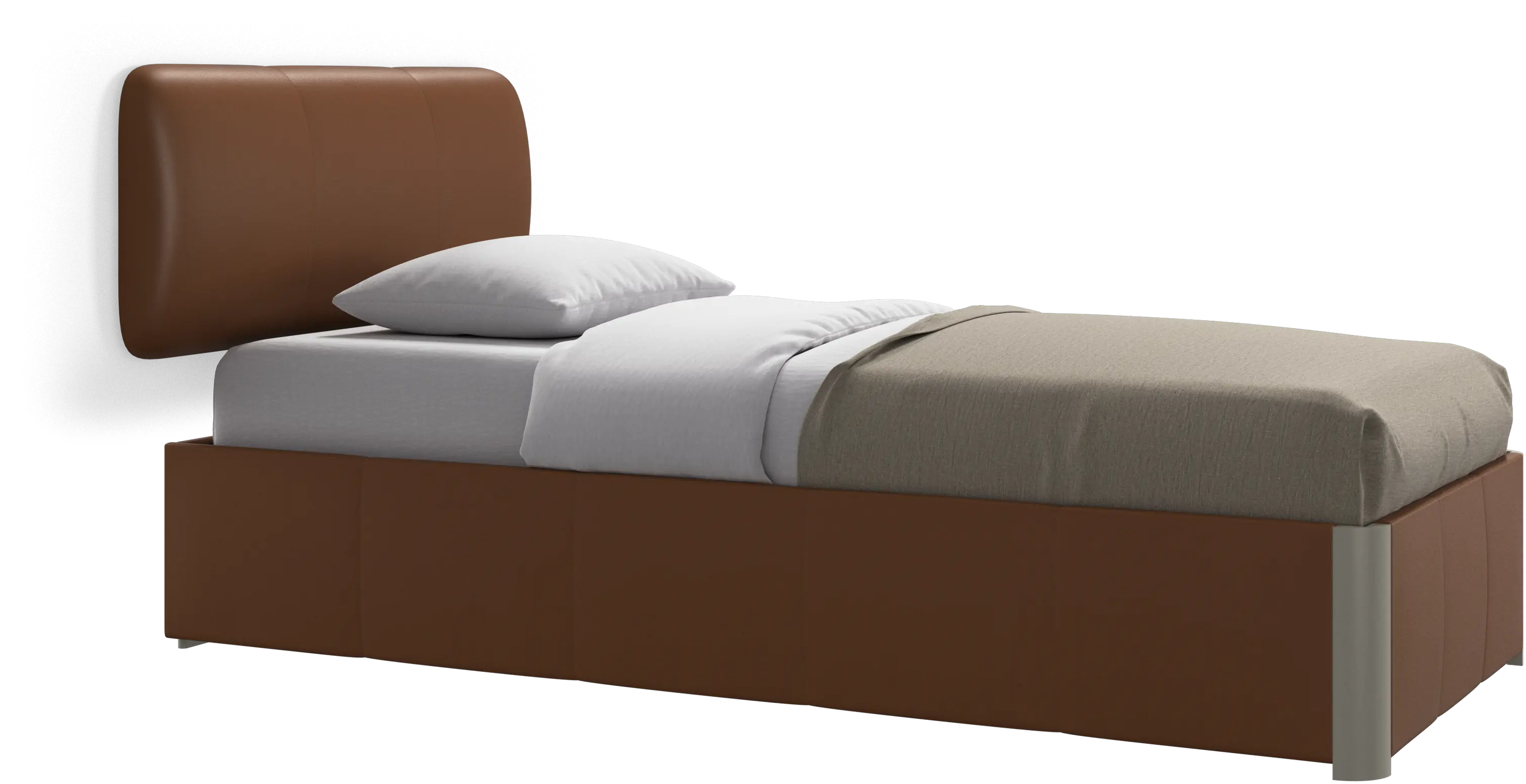 Element bed, wall-mounted headboard, with slats and storage solution, excl. mattress