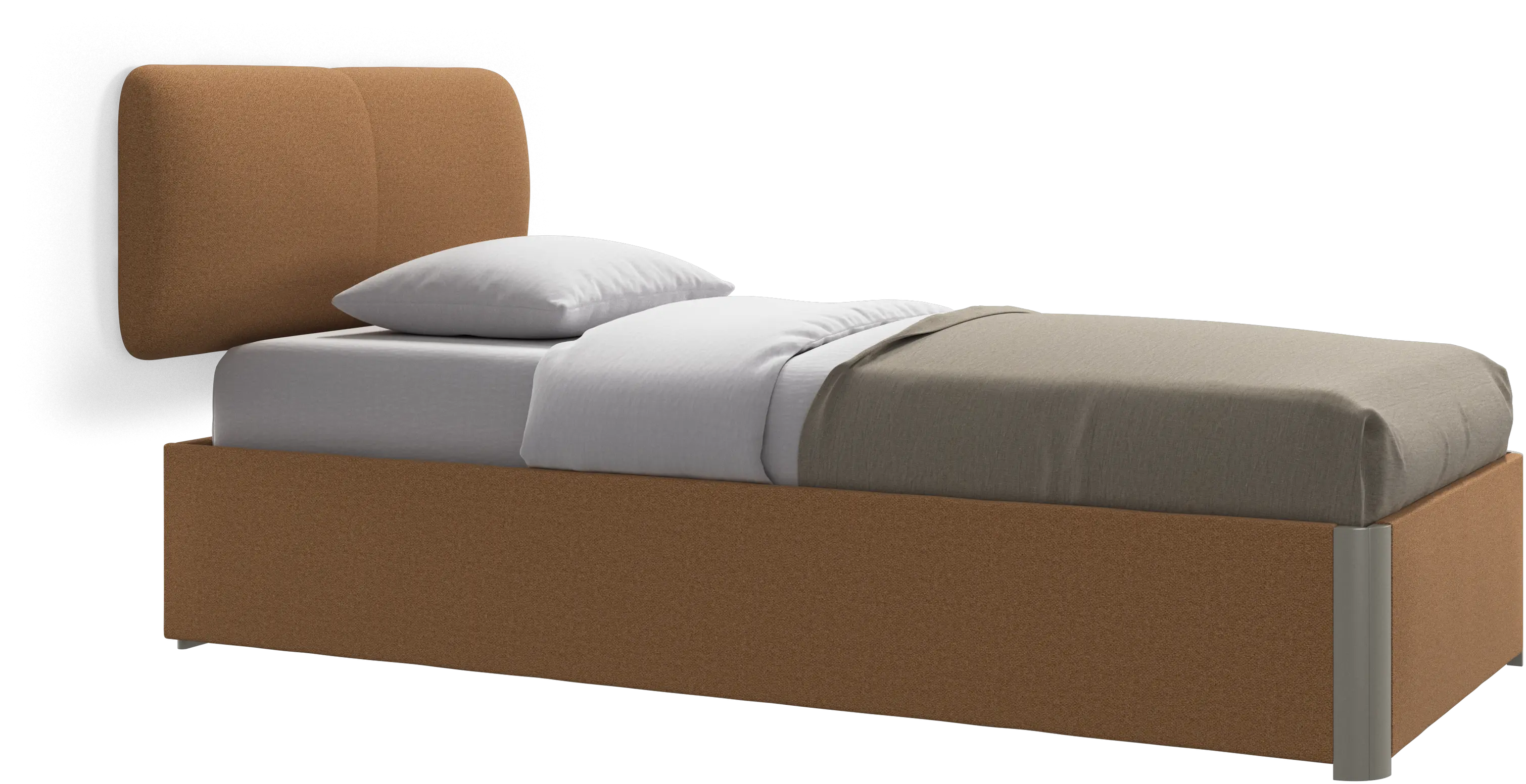 Element bed, wall-mounted headboard, with slats and storage solution, excl. mattress