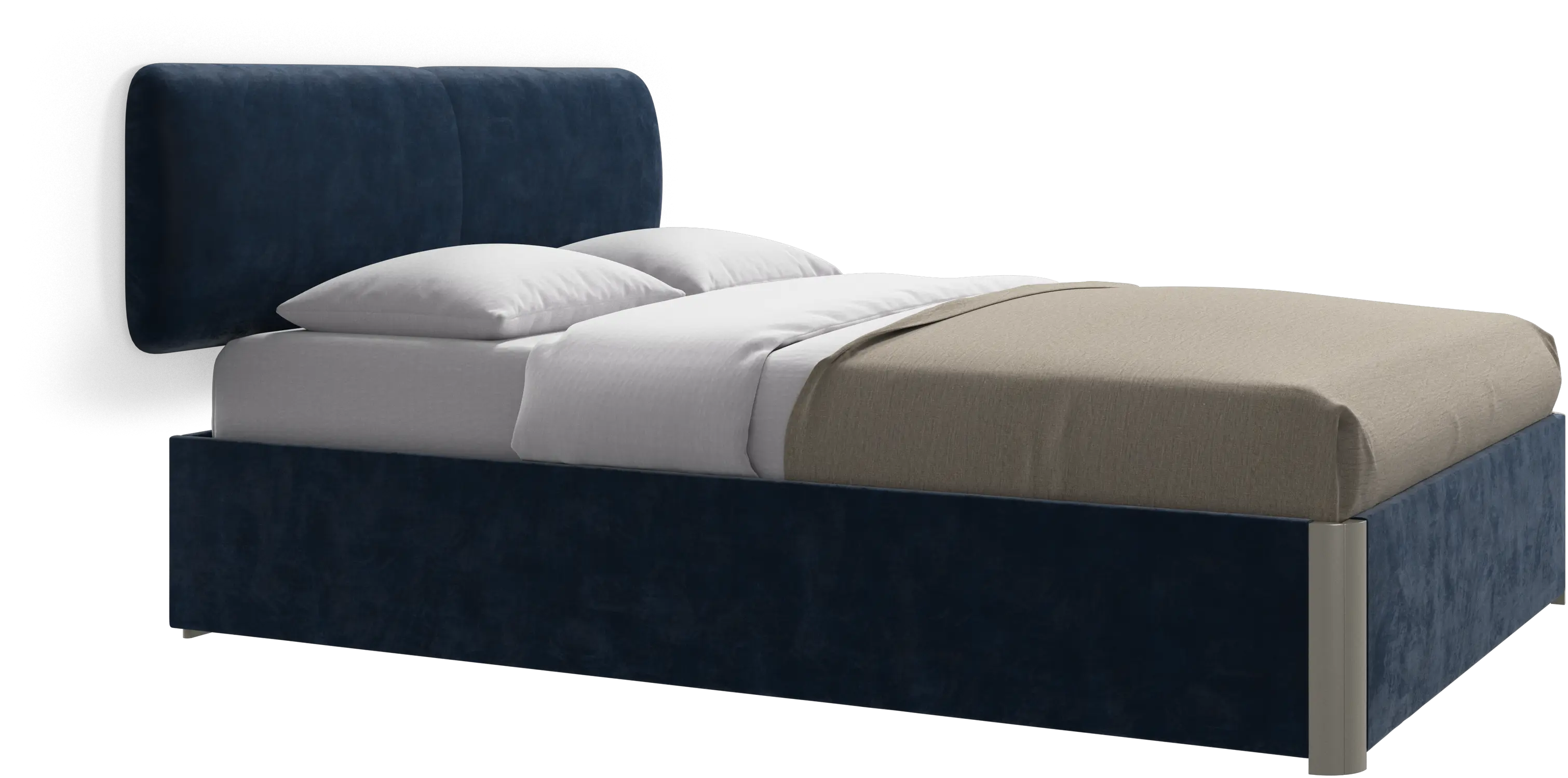 Element bed, wall-mounted headboard, with slats and storage solution, excl. mattress