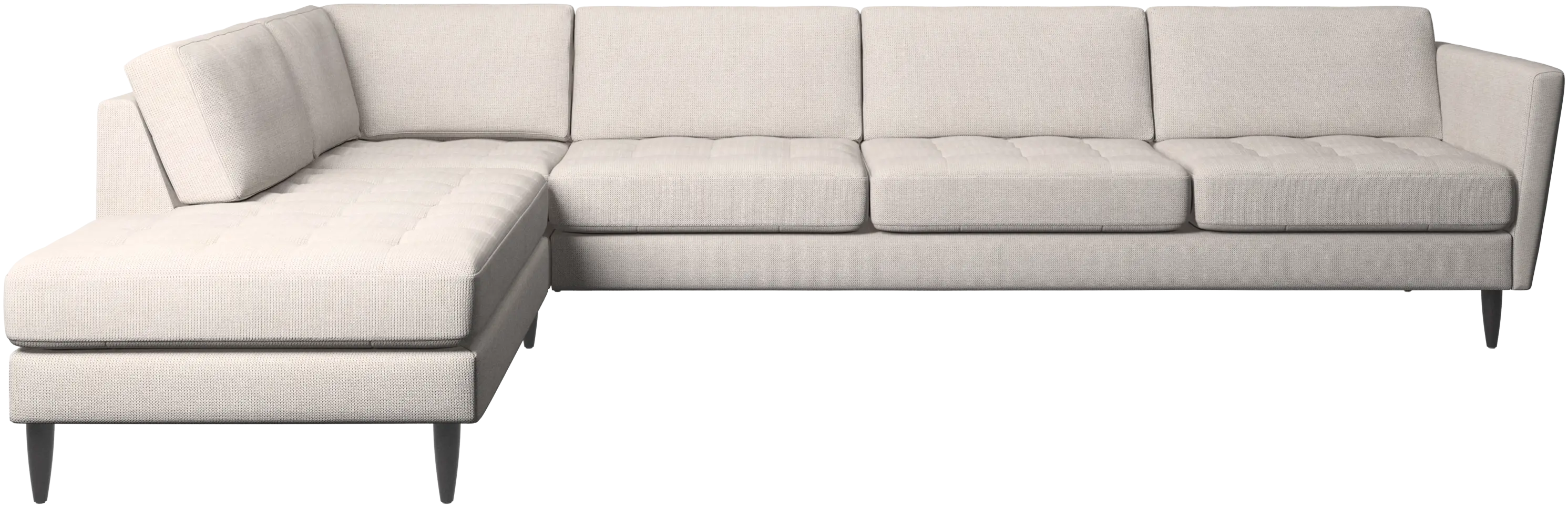 Osaka corner sofa with lounging unit, tufted seat