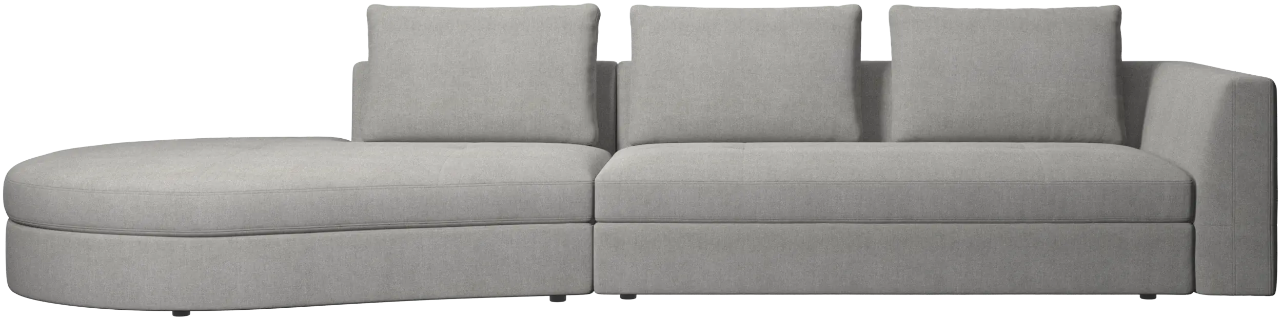 Bergamo sofa with round lounging unit, left