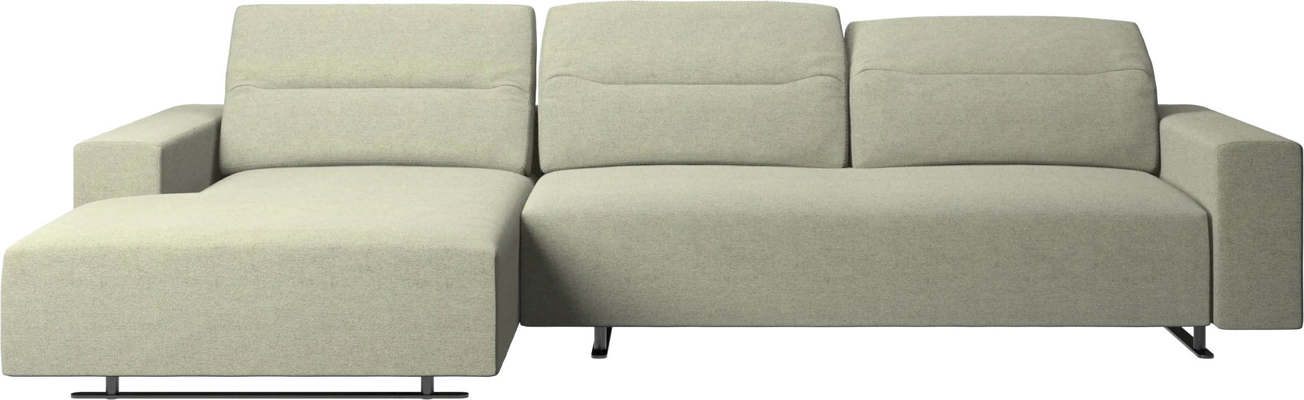 Hampton sofa with adjustable back, resting unit and storage both sides