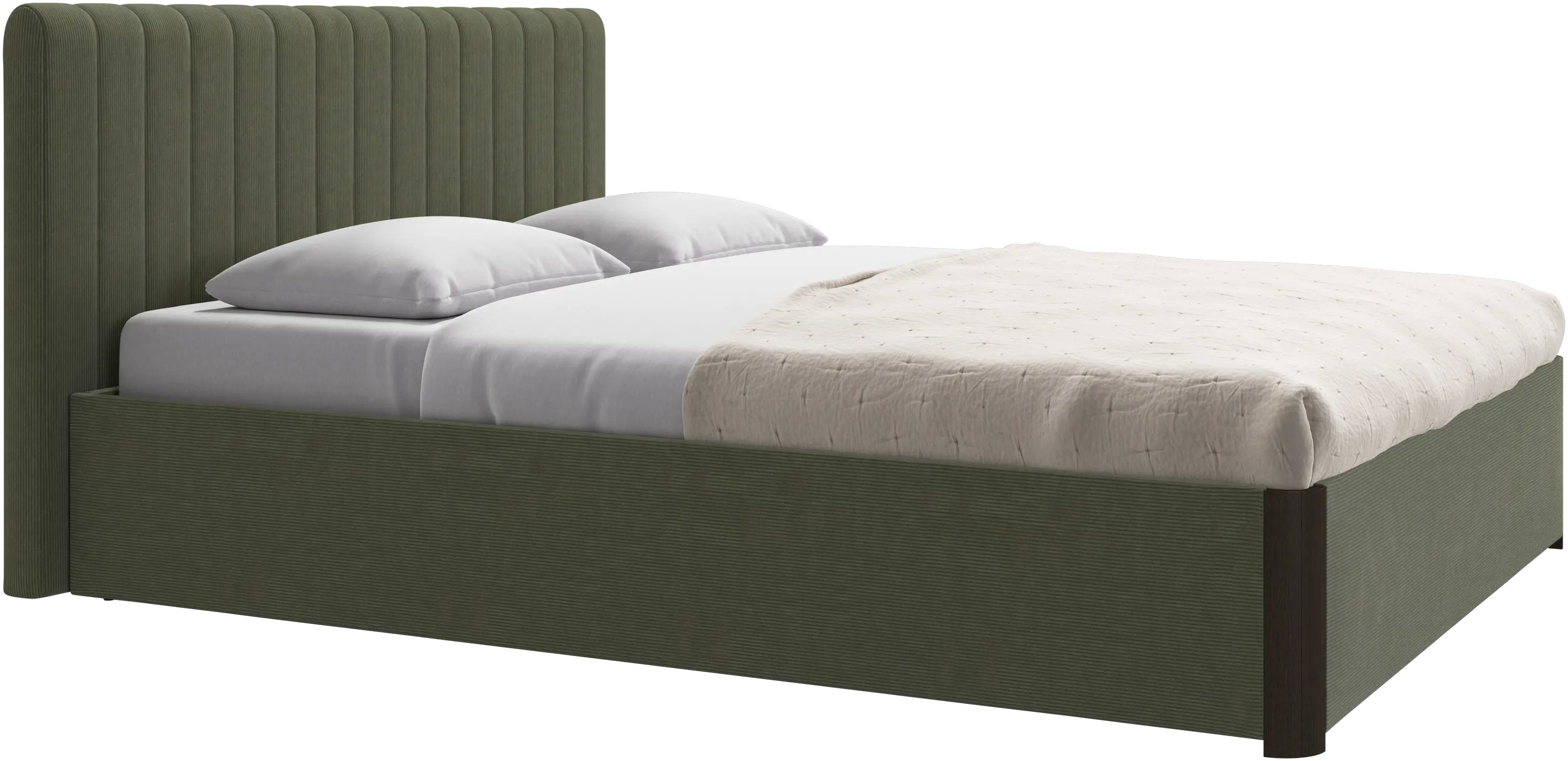 Element bed, bed-mounted headboard, with slats and storage solution, excl. mattress