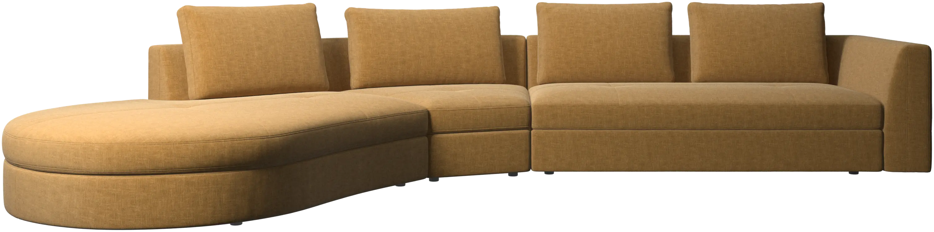 Bergamo sofa with round lounging unit, left