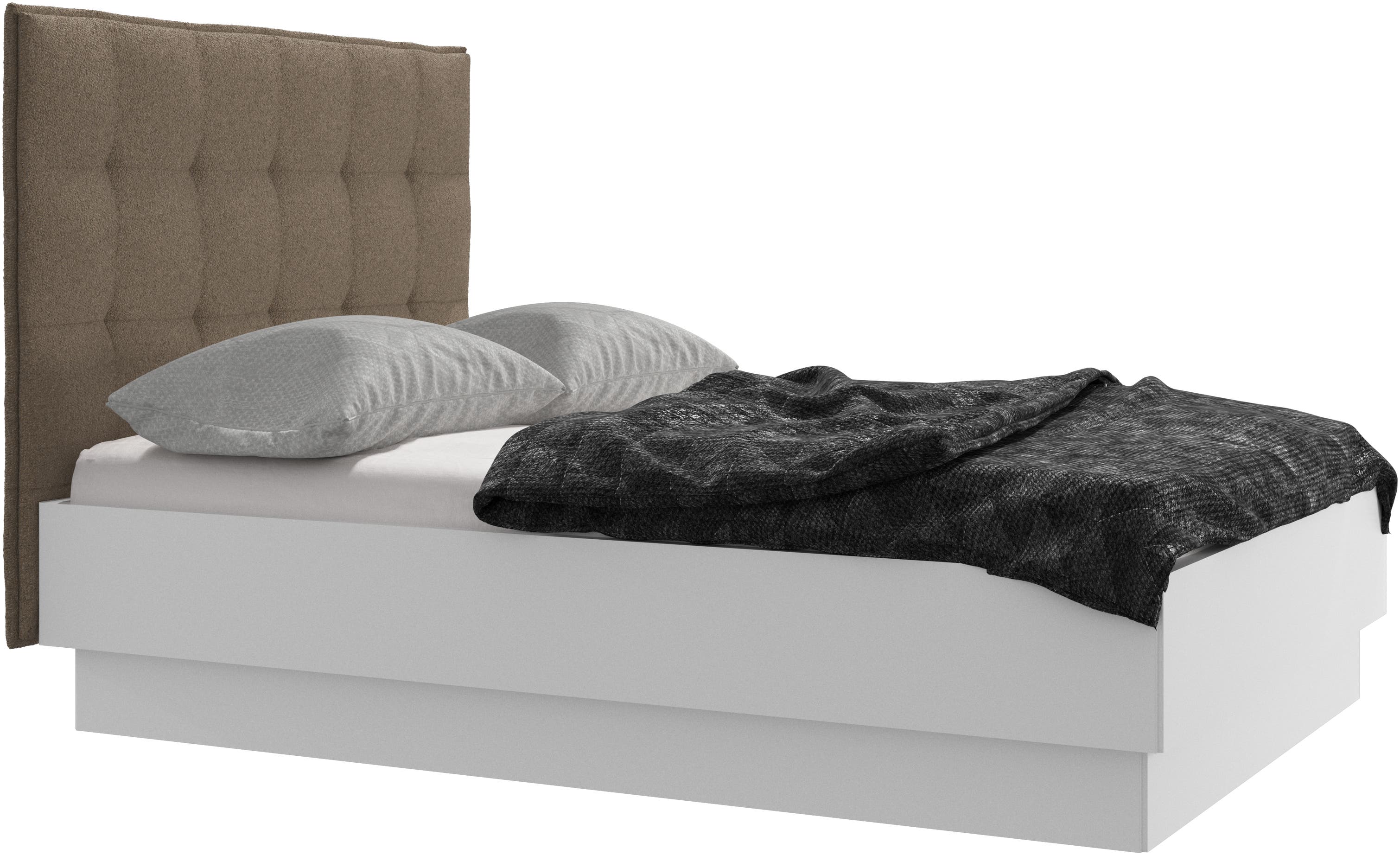 Lugano ágy tárolóval, felemelhető kerettel és ágyráccsal, matrac nélkül