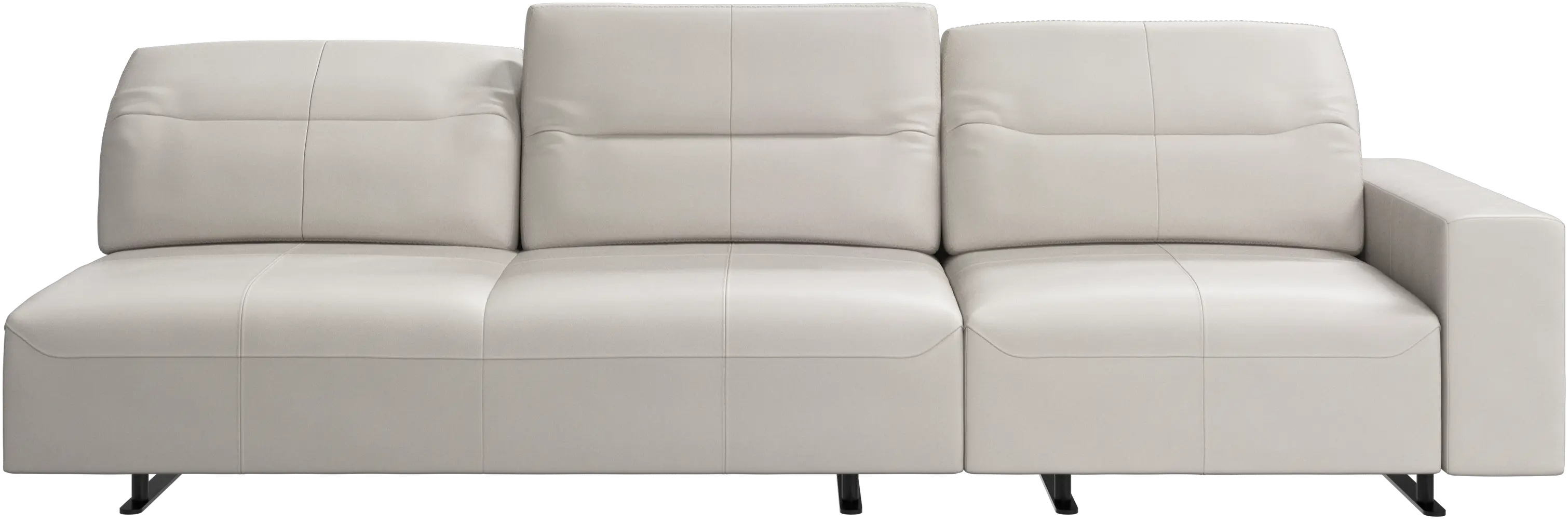 Hampton sofa with adjustable back and storage on the right side