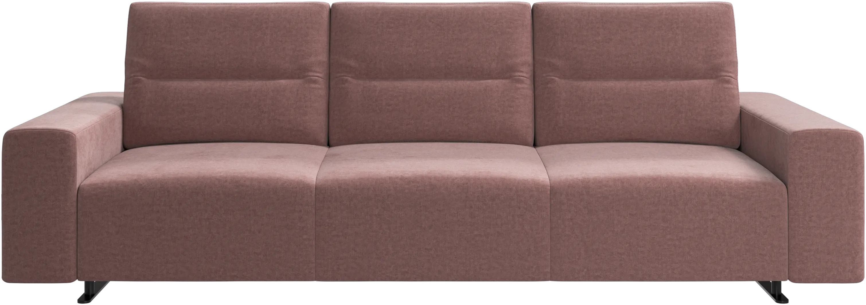 Sofá Hampton com encosto ajustável e armazenamento na lateral direita