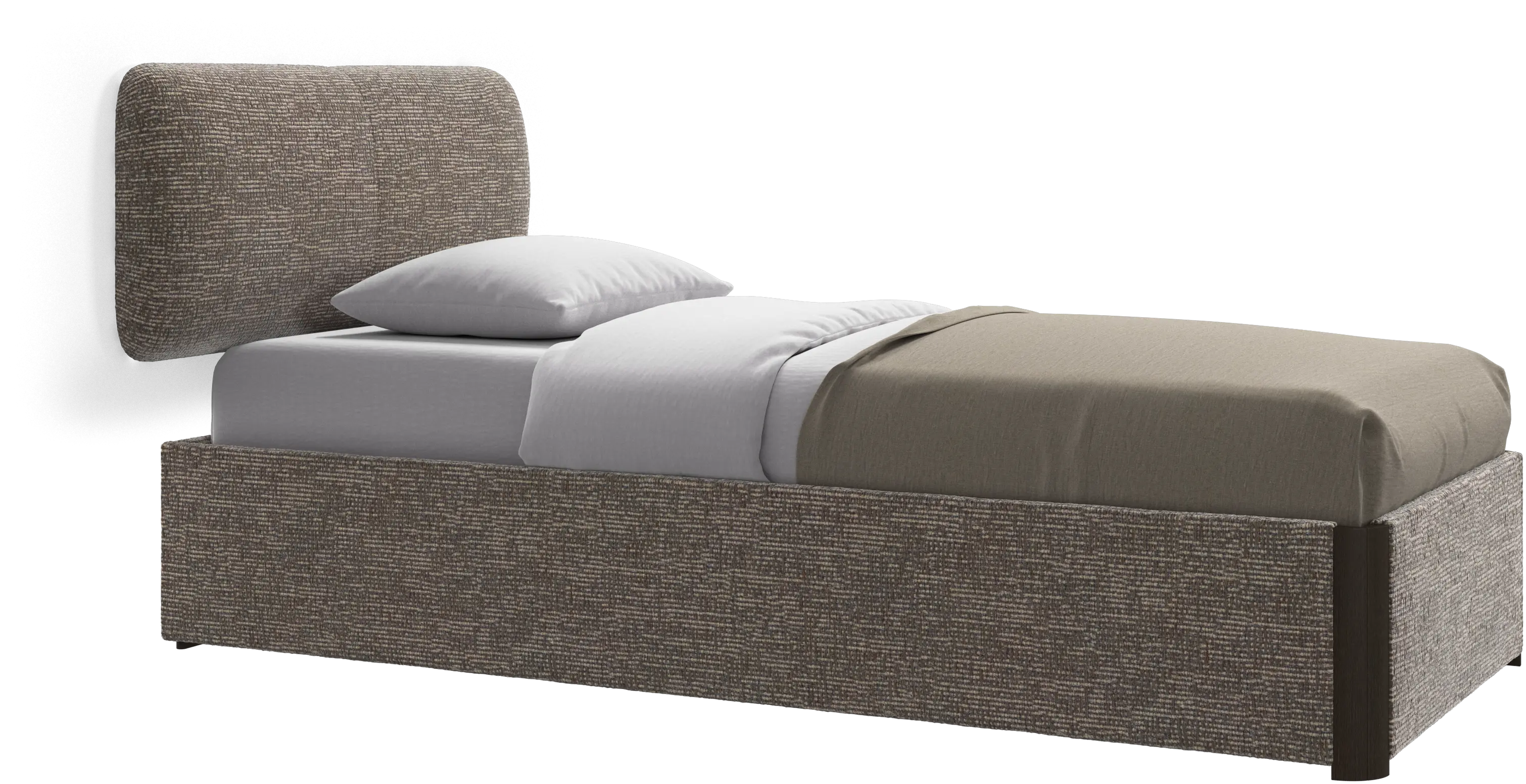 Element bed, wall-mounted headboard, with slats and storage solution, excl. mattress