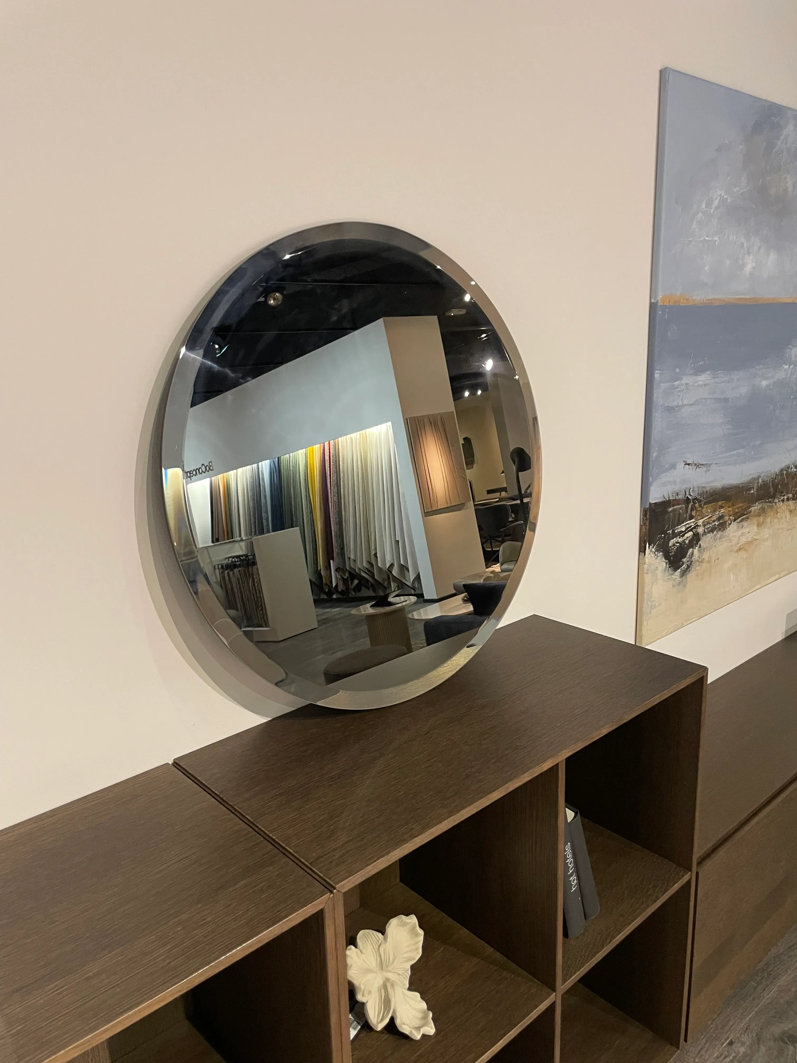 Tone spiegel, 70 cm diameter, donker grijs getint