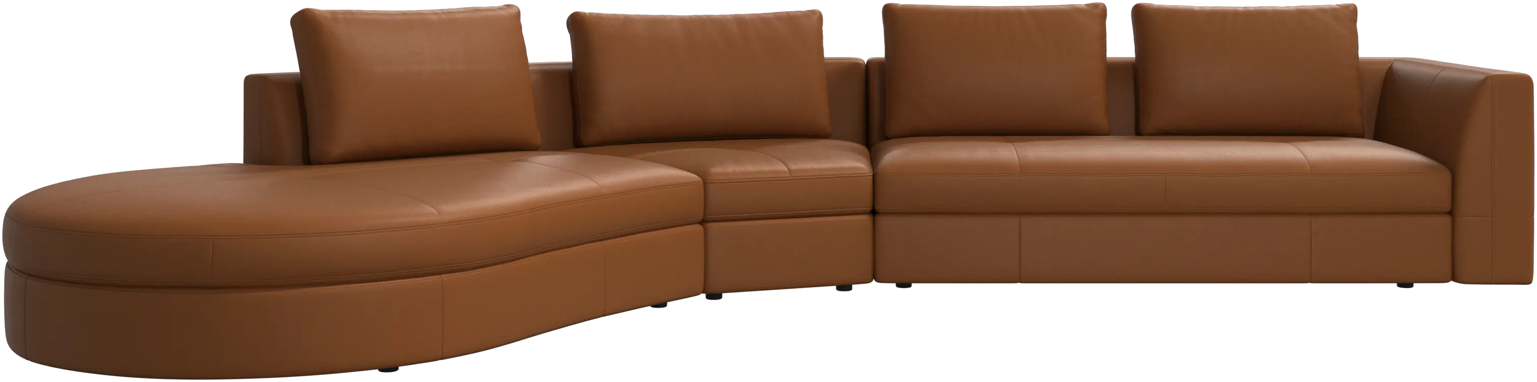 Bergamo sofa with round lounging unit, left