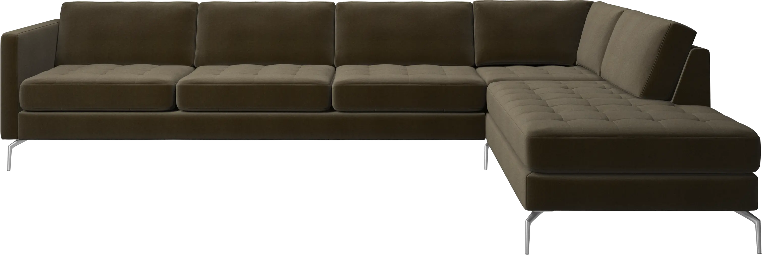Osaka corner sofa with lounging unit, tufted seat