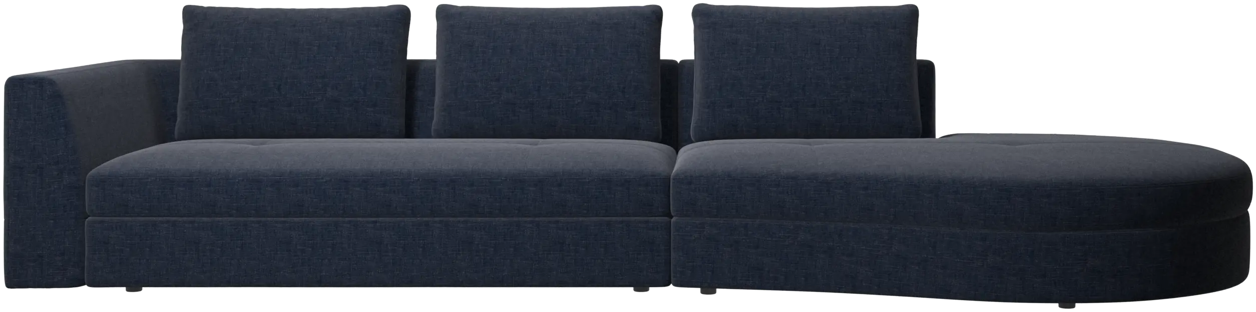 Bergamo sofa with round lounging unit,right