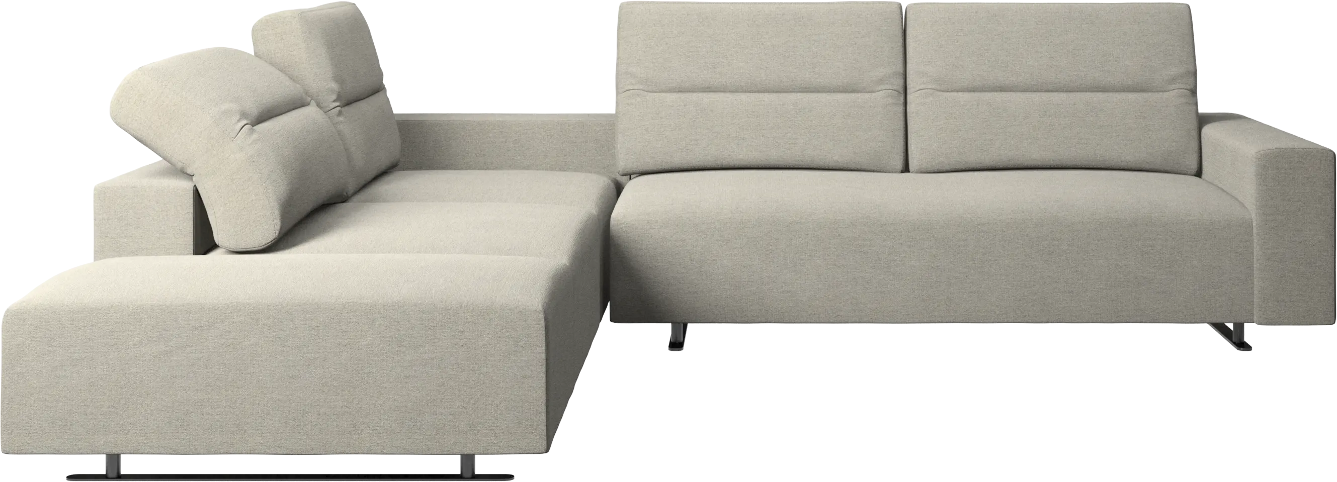 Hampton corner sofa with adjustable back and lounging unit