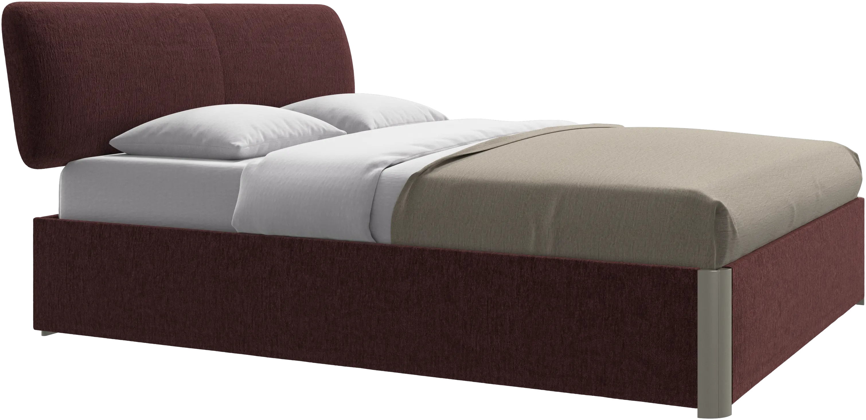 Element bed, bed-mounted headboard, with slats and storage solution, excl. mattress