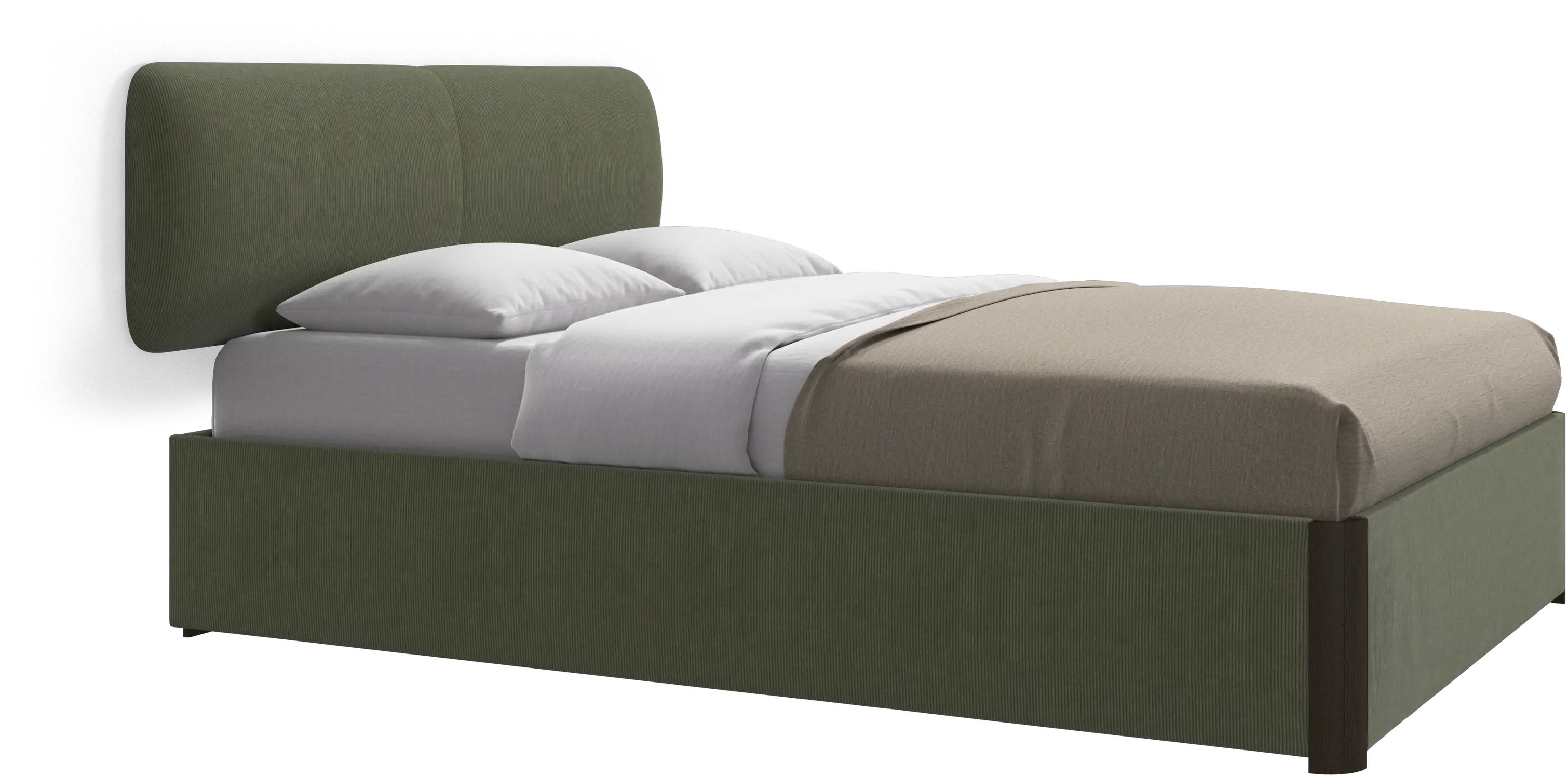 Element bed, wall-mounted headboard, with slats and storage solution, excl. mattress