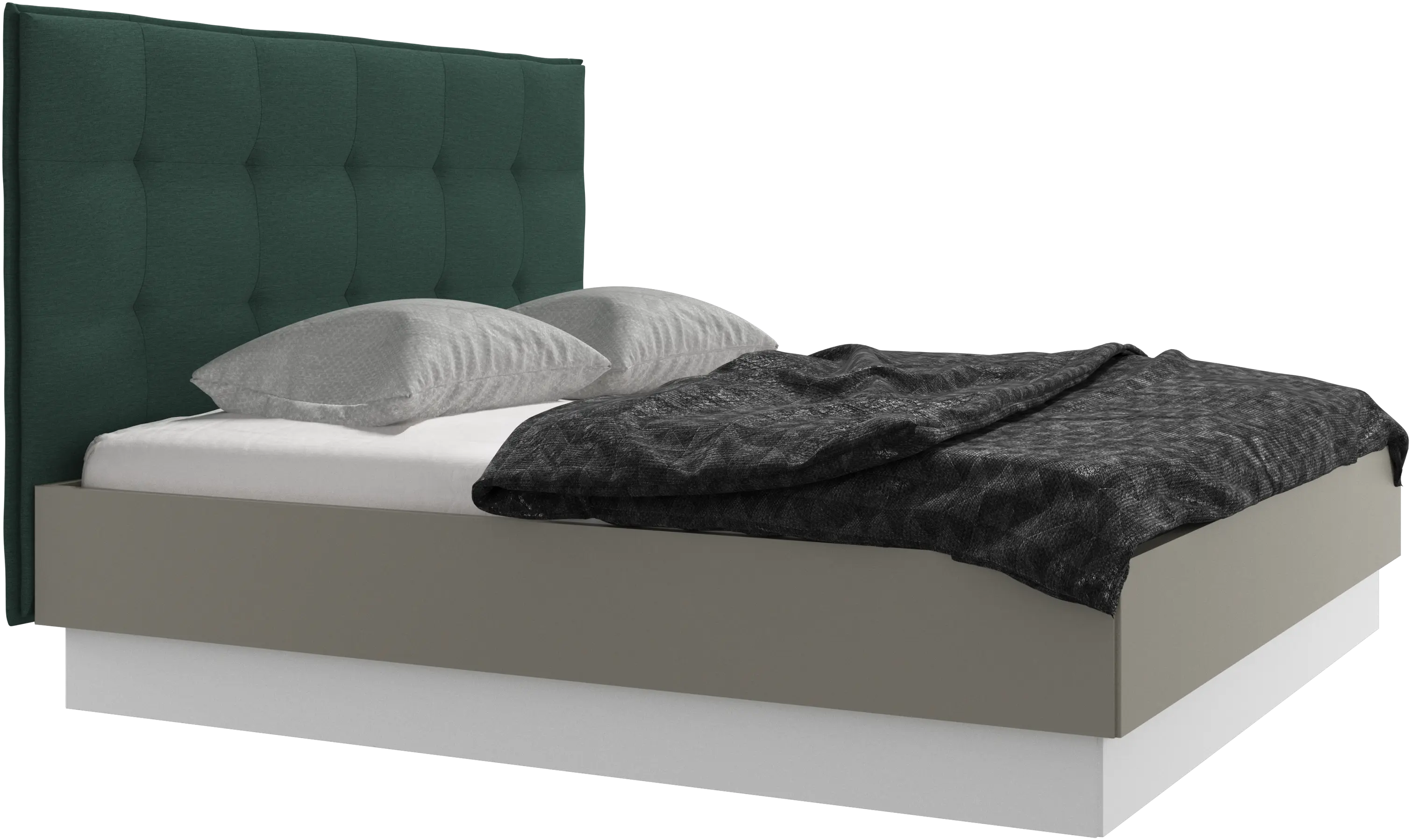Lugano storage bed with lift-up frame and slats, excl. mattress