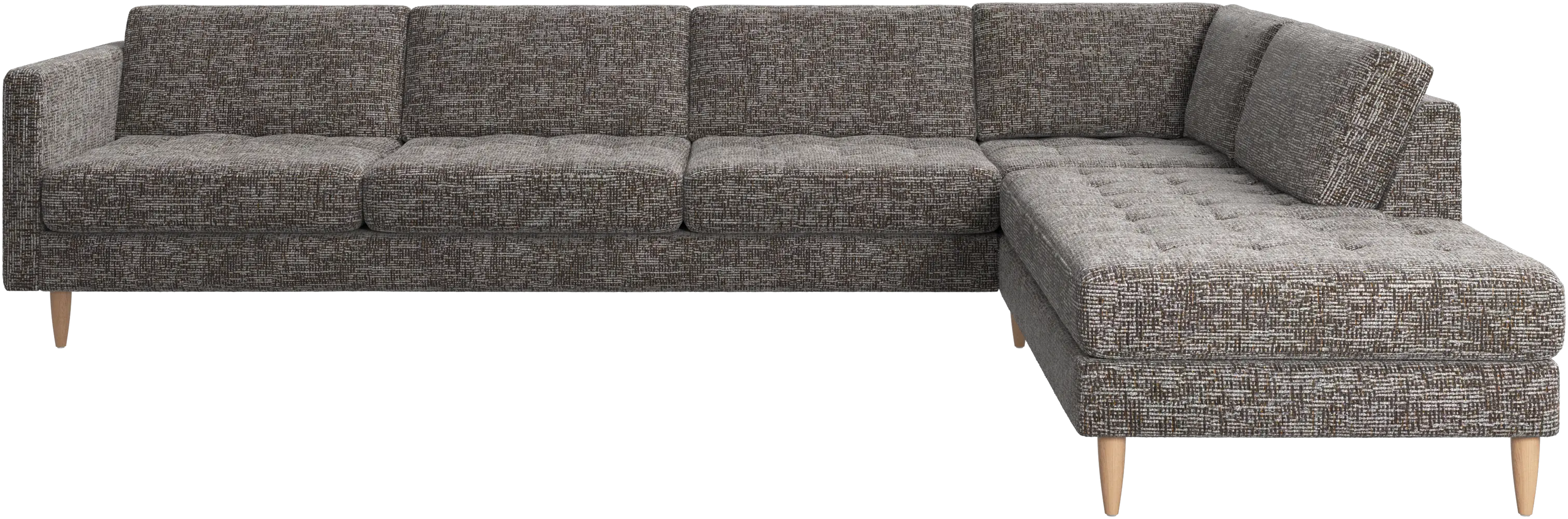 Osaka corner sofa with lounging unit, tufted seat