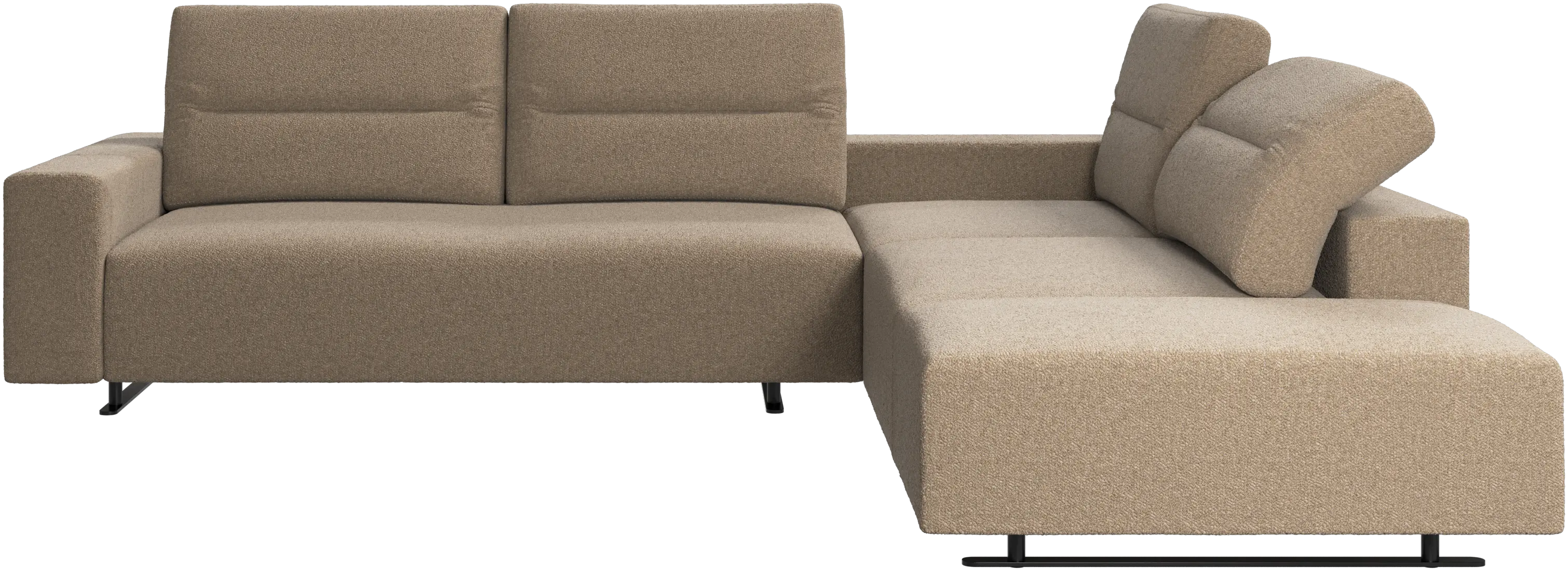 Hampton corner sofa with adjustable back and storage on left side