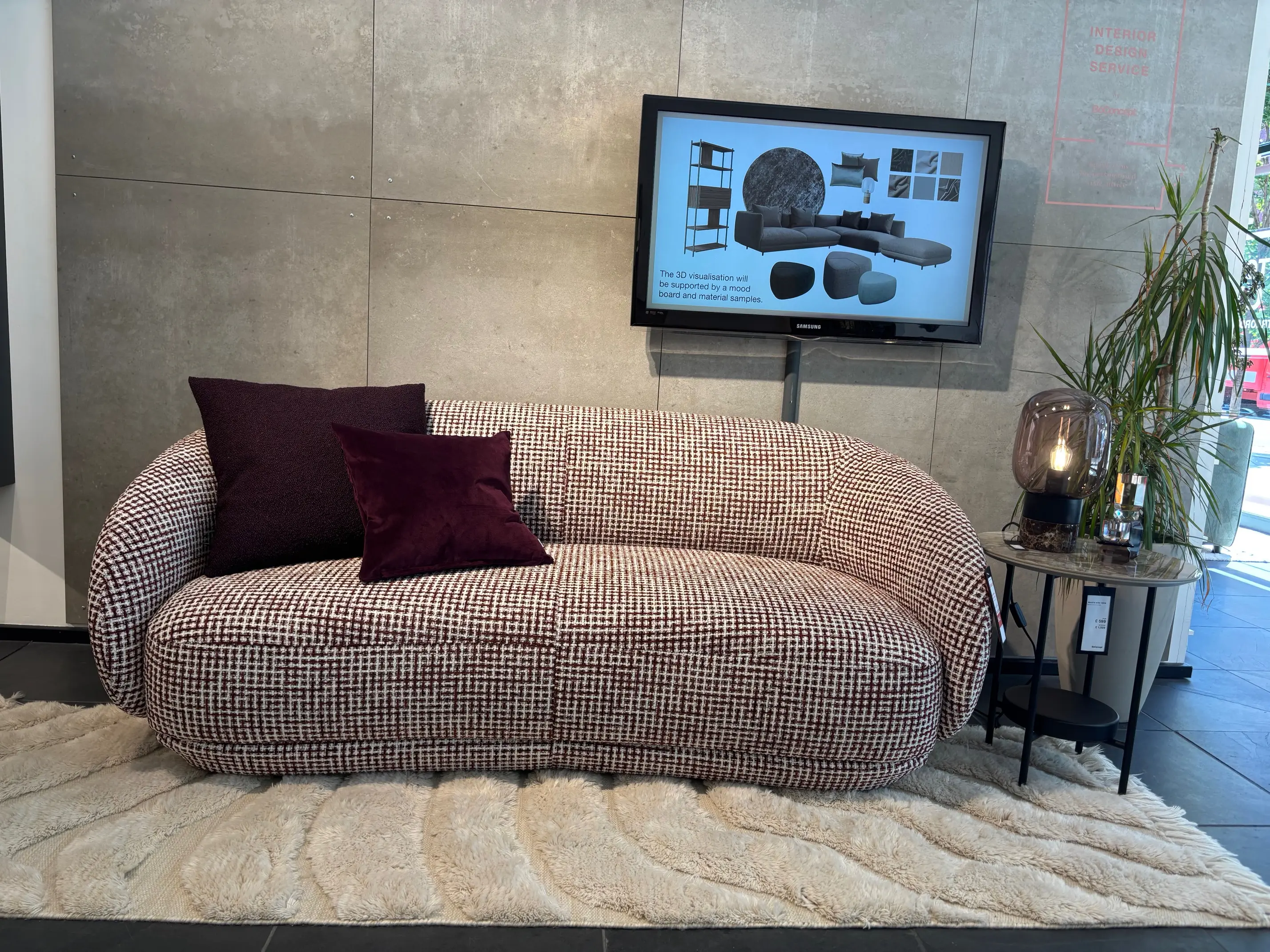 Bolzano 2.5 seat sofa - Burgundy Tuscany fabric