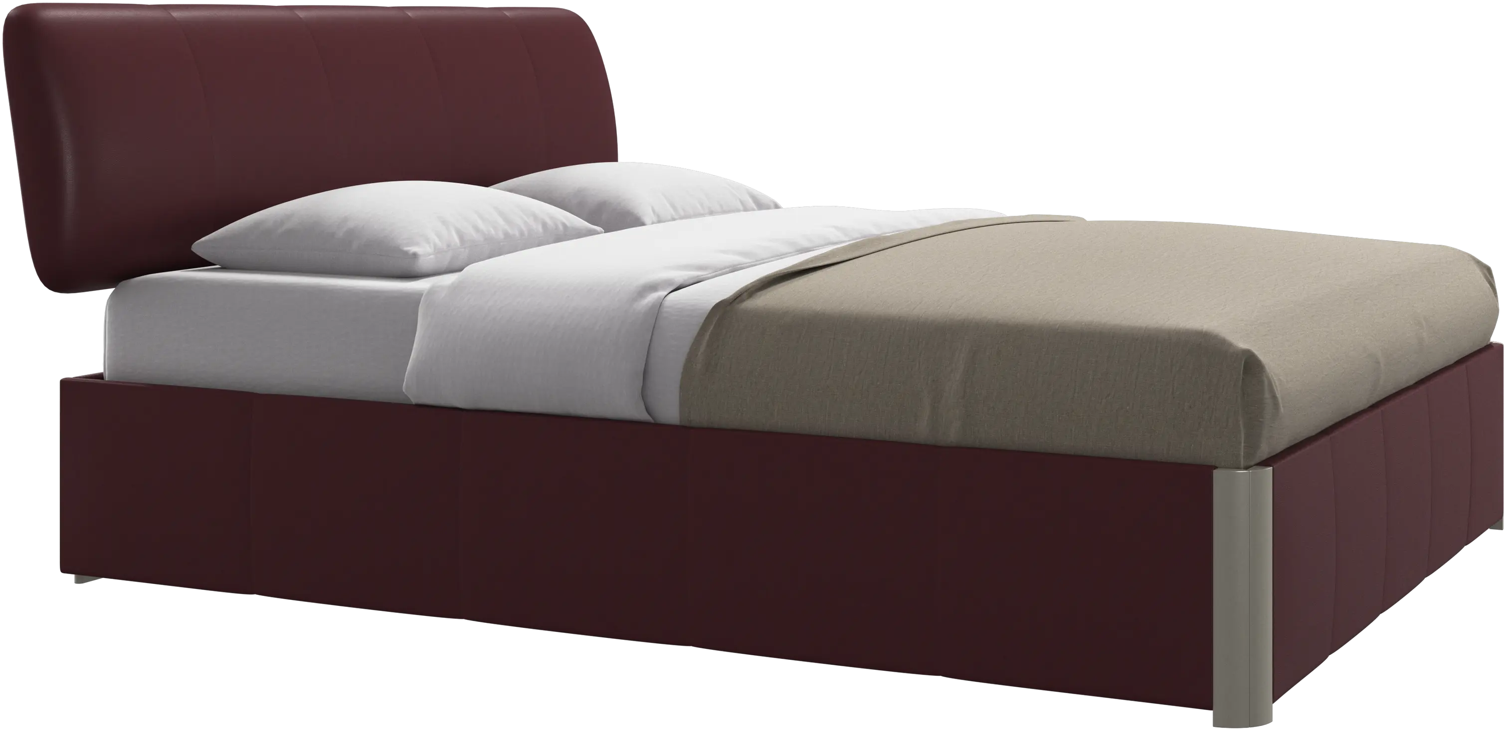 Element bed, bed-mounted headboard, with slats and storage solution, excl. mattress