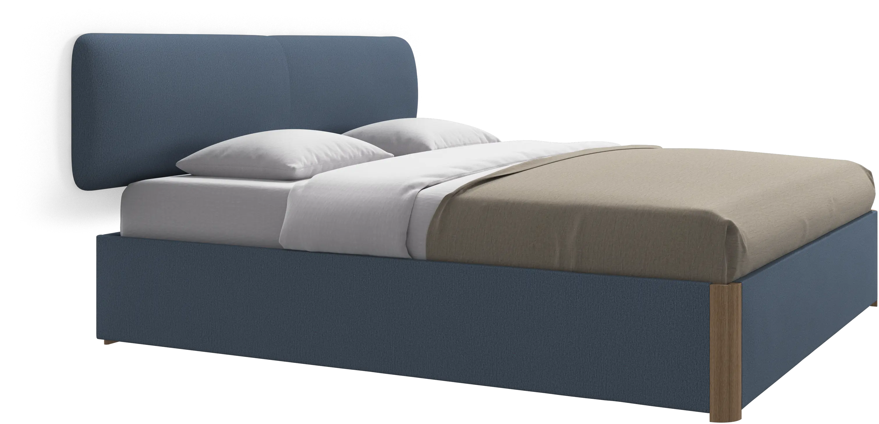 Element bed, wall-mounted headboard, with slats and storage solution, excl. mattress