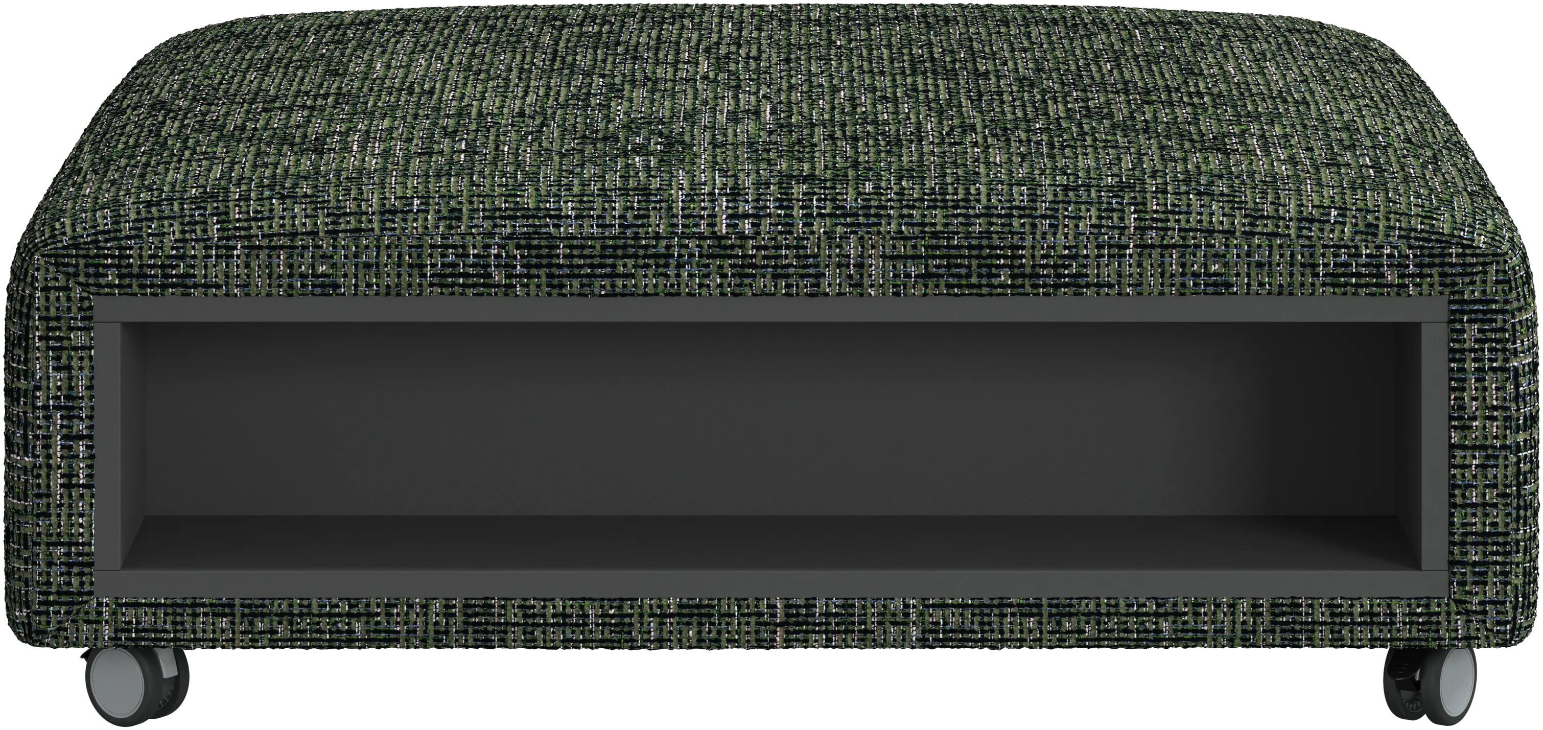 Hampton footstool on wheels with storage left and right sides