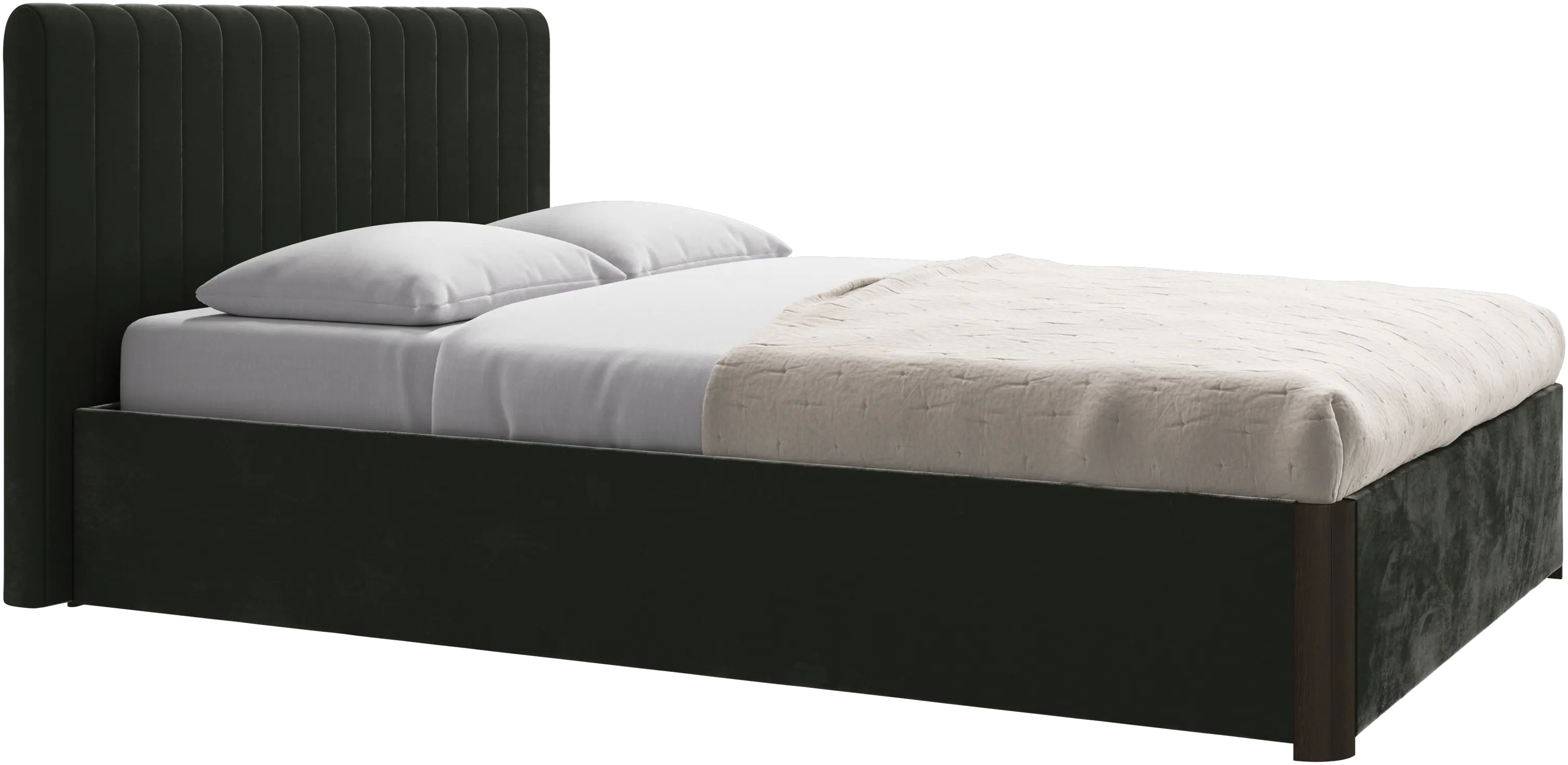 Element bed, bed-mounted headboard, with slats and storage solution, excl. mattress