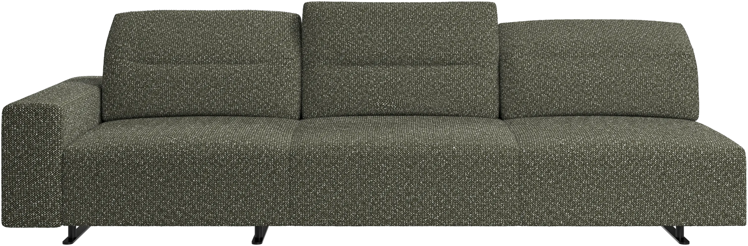 Hampton sofa with adjustable back and storage on the left side