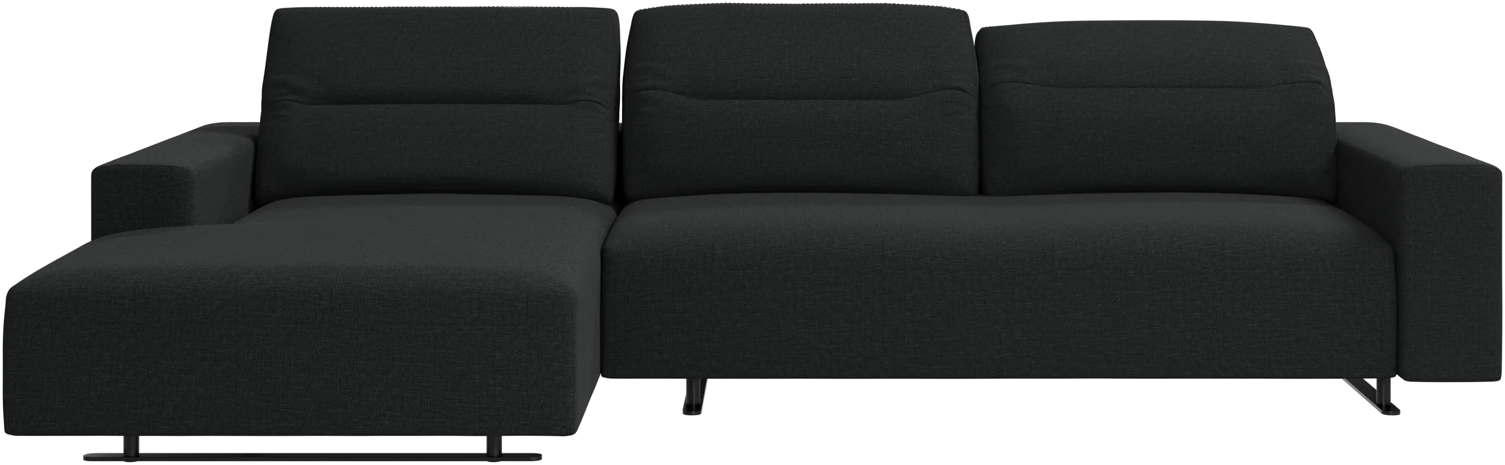 Hampton sofa with adjustable back and resting unit left side, storage right side