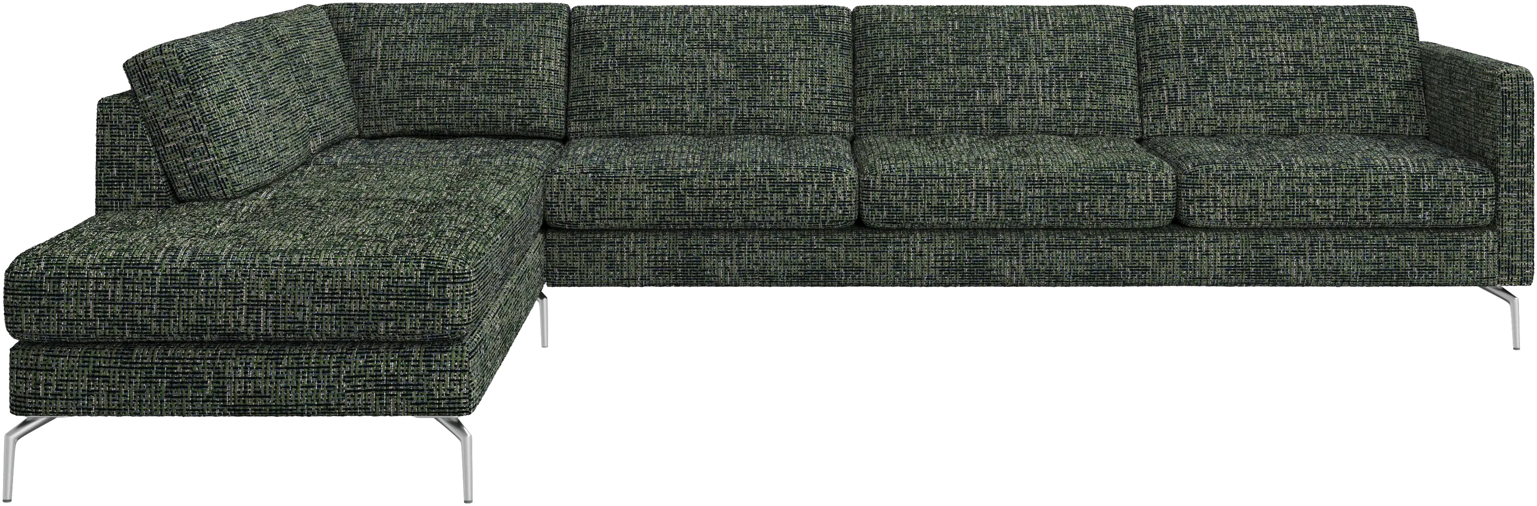 Osaka corner sofa with lounging unit, tufted seat