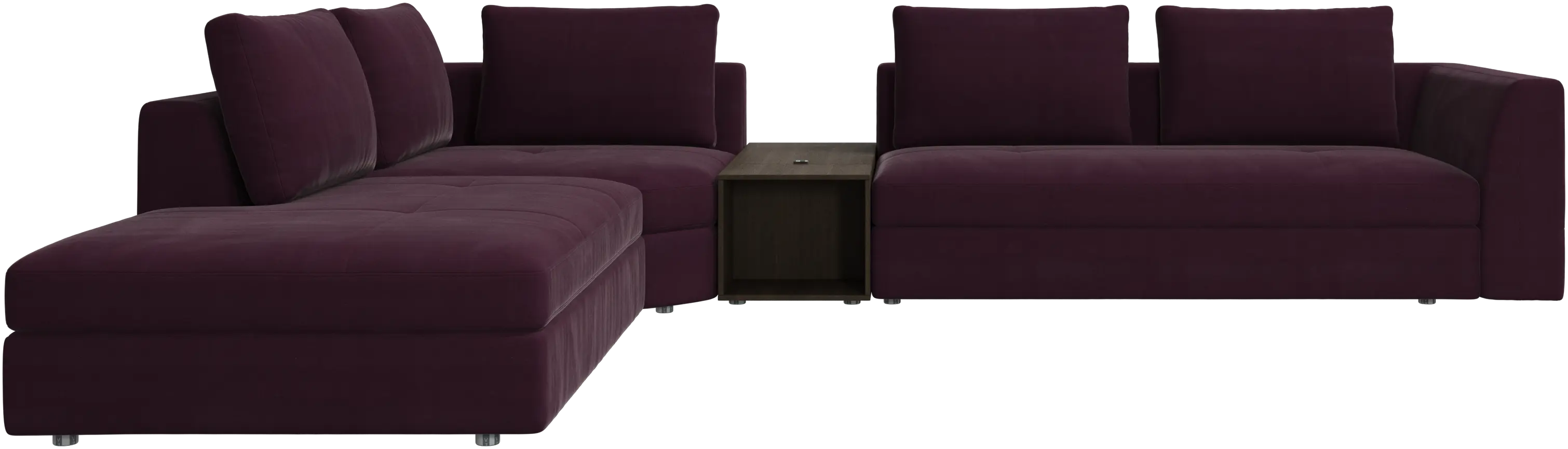 Bergamo Ecksofa mit Recamiere und Hocker mit Stauraum