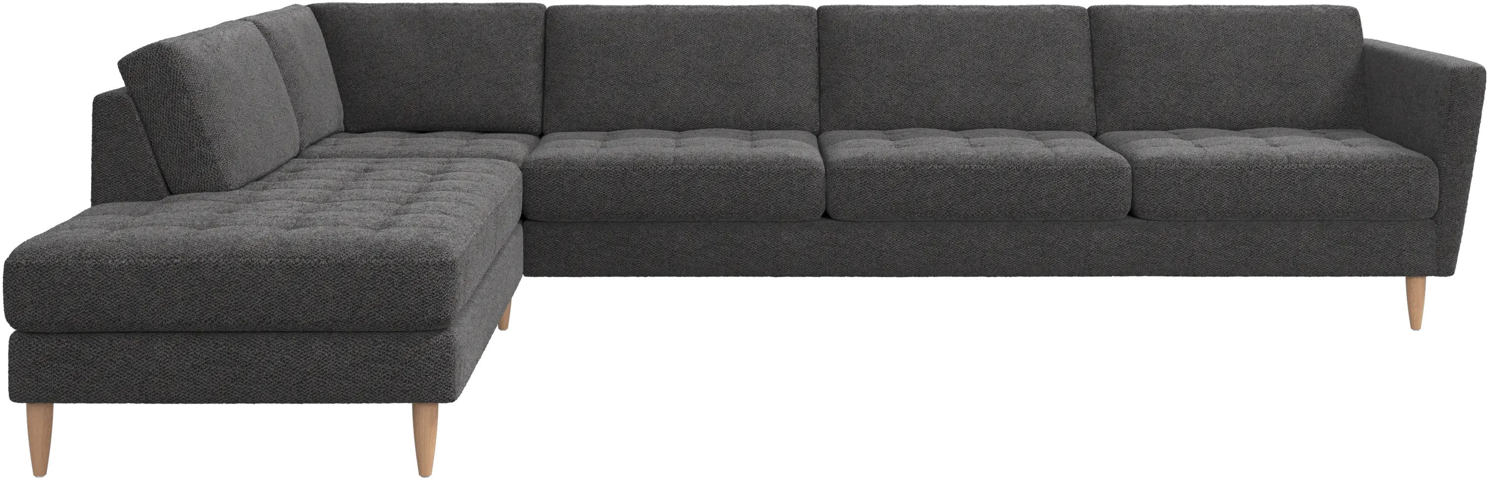 Osaka corner sofa with lounging unit, tufted seat