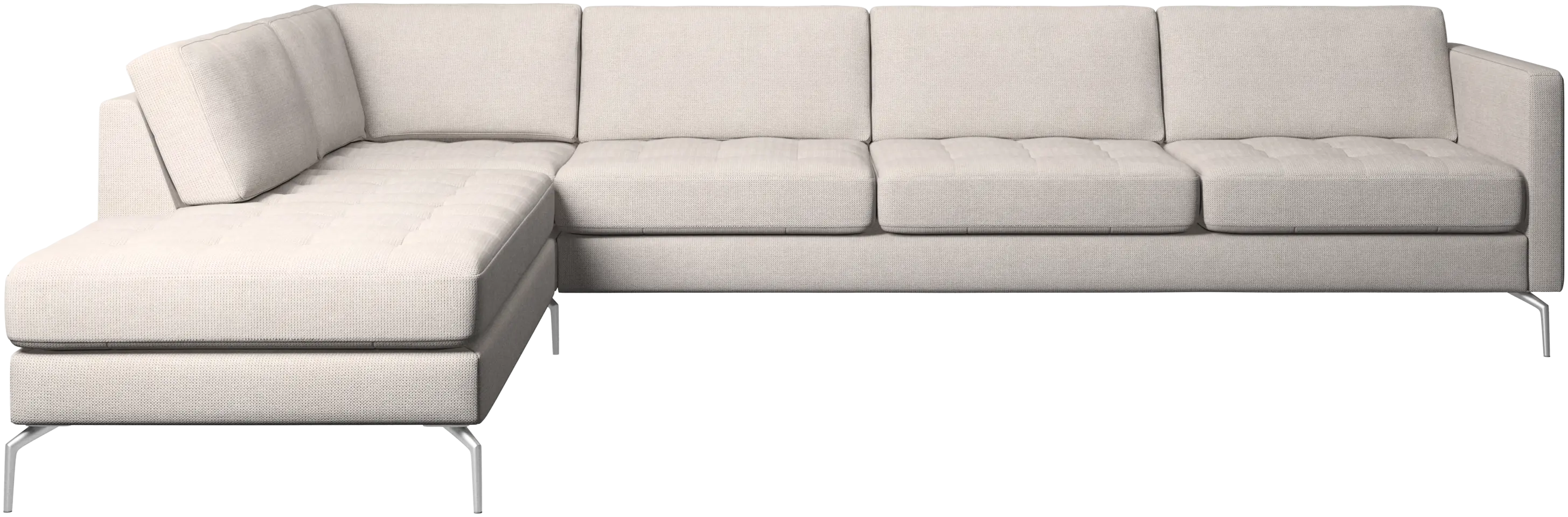 Osaka corner sofa with lounging unit, tufted seat